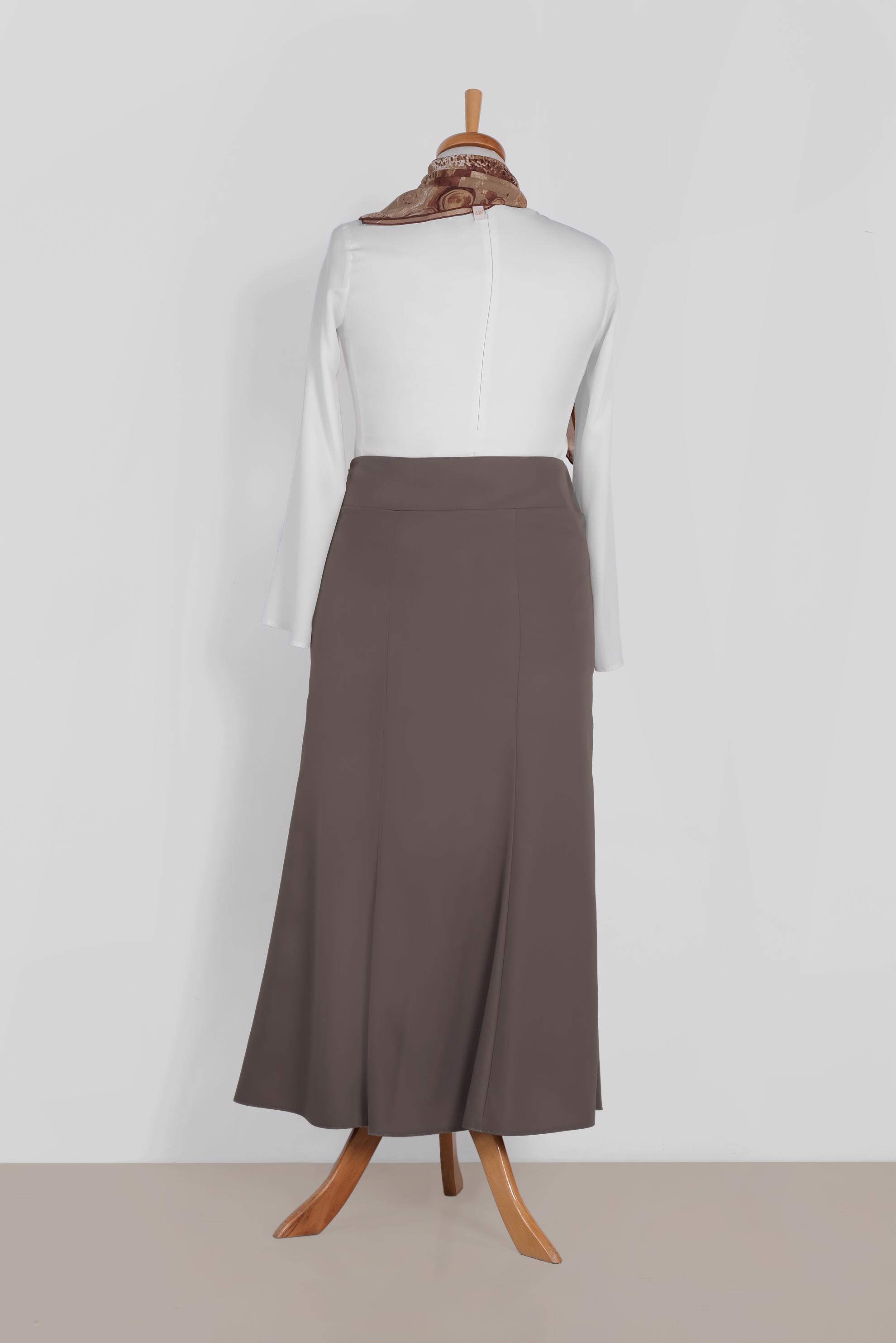 Tesettür giyim VİZON 6058 ELİTE 11620 ETEK 44/52 TEK42