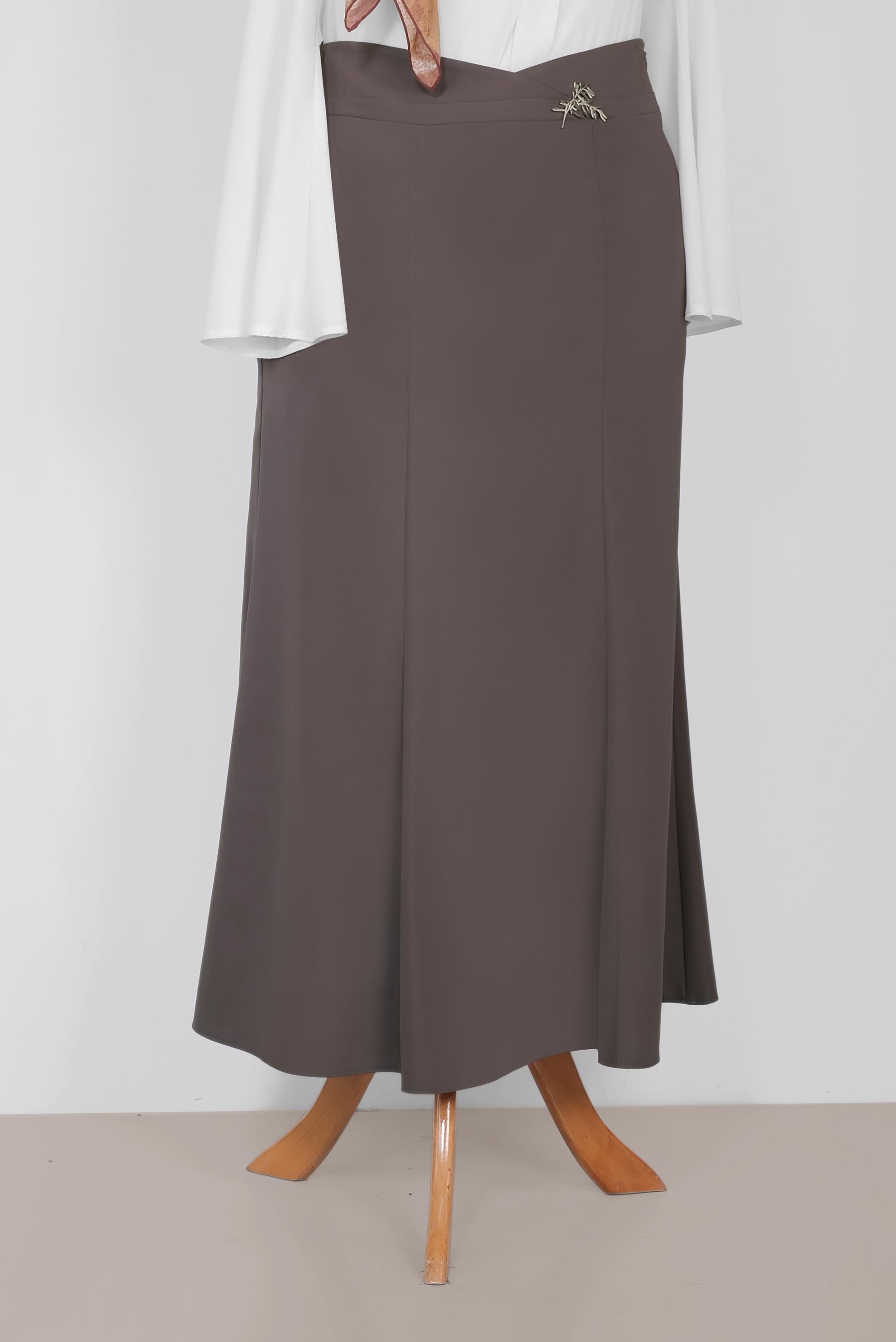 Tesettür giyim VİZON 6058 ELİTE 11620 ETEK 44/52 TEK42