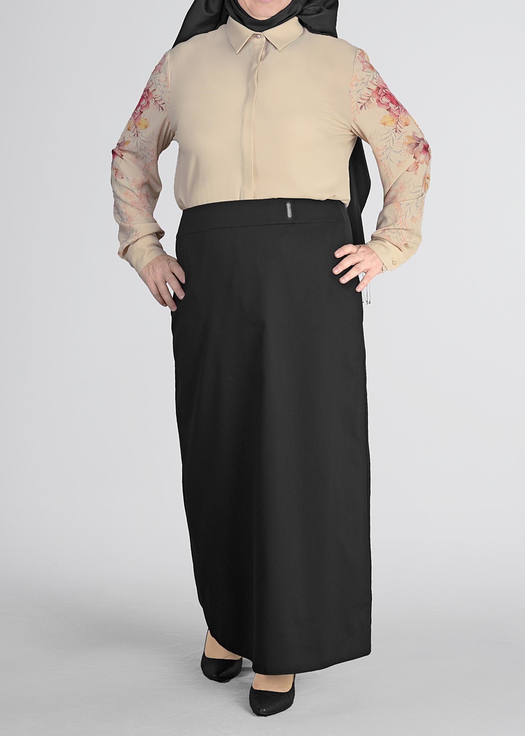 Hijab clothing BLACK 6060 NATALİA ETEK 44/52 TEK42