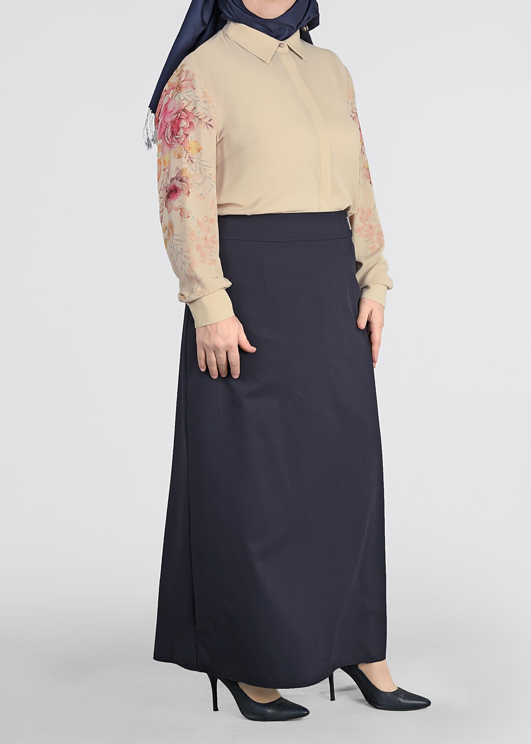 Tesettür giyim LACİVERT 6060 NATALİA ETEK 44/52 TEK42