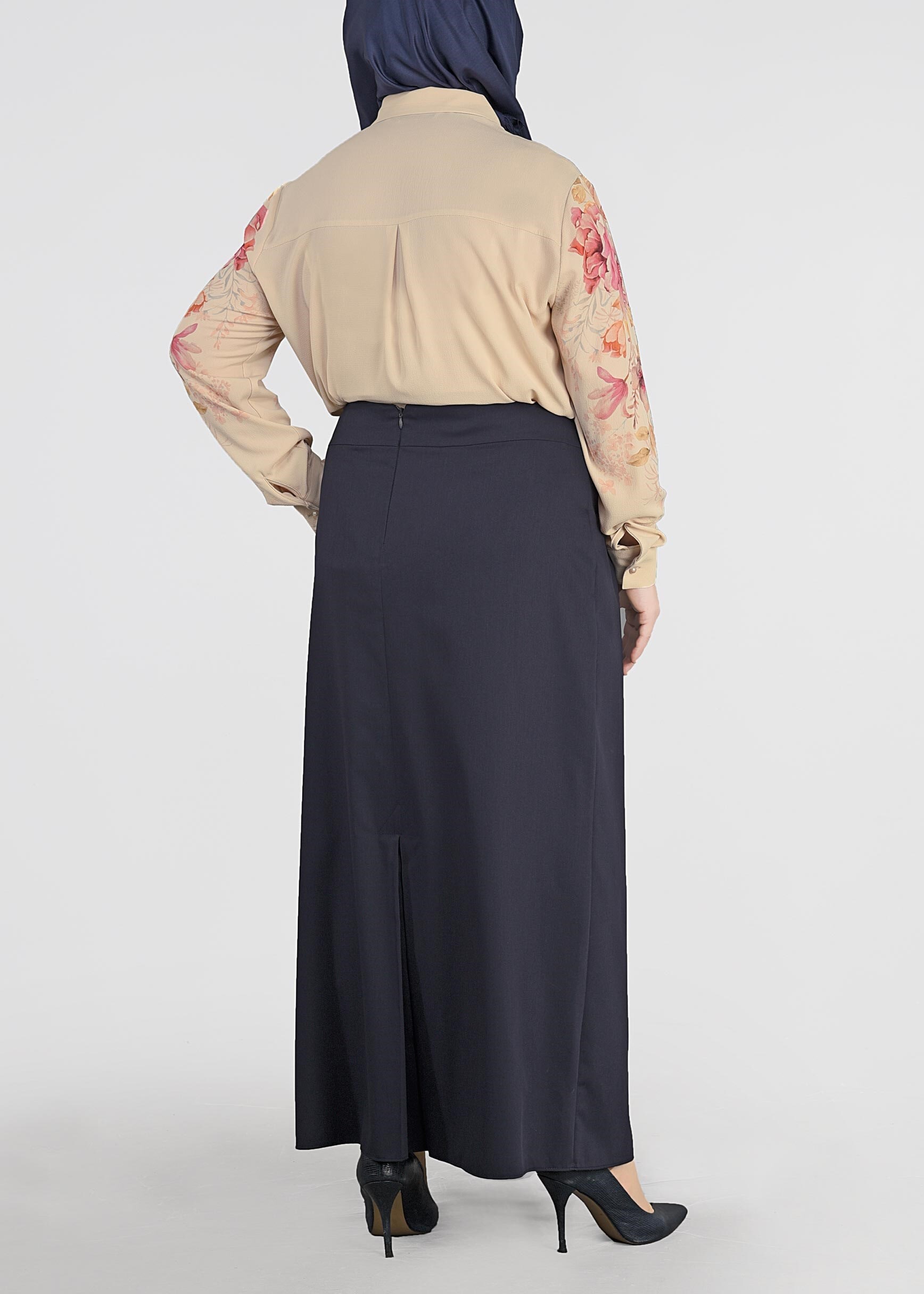 Tesettür giyim LACİVERT 6060 NATALİA ETEK 44/52 TEK42