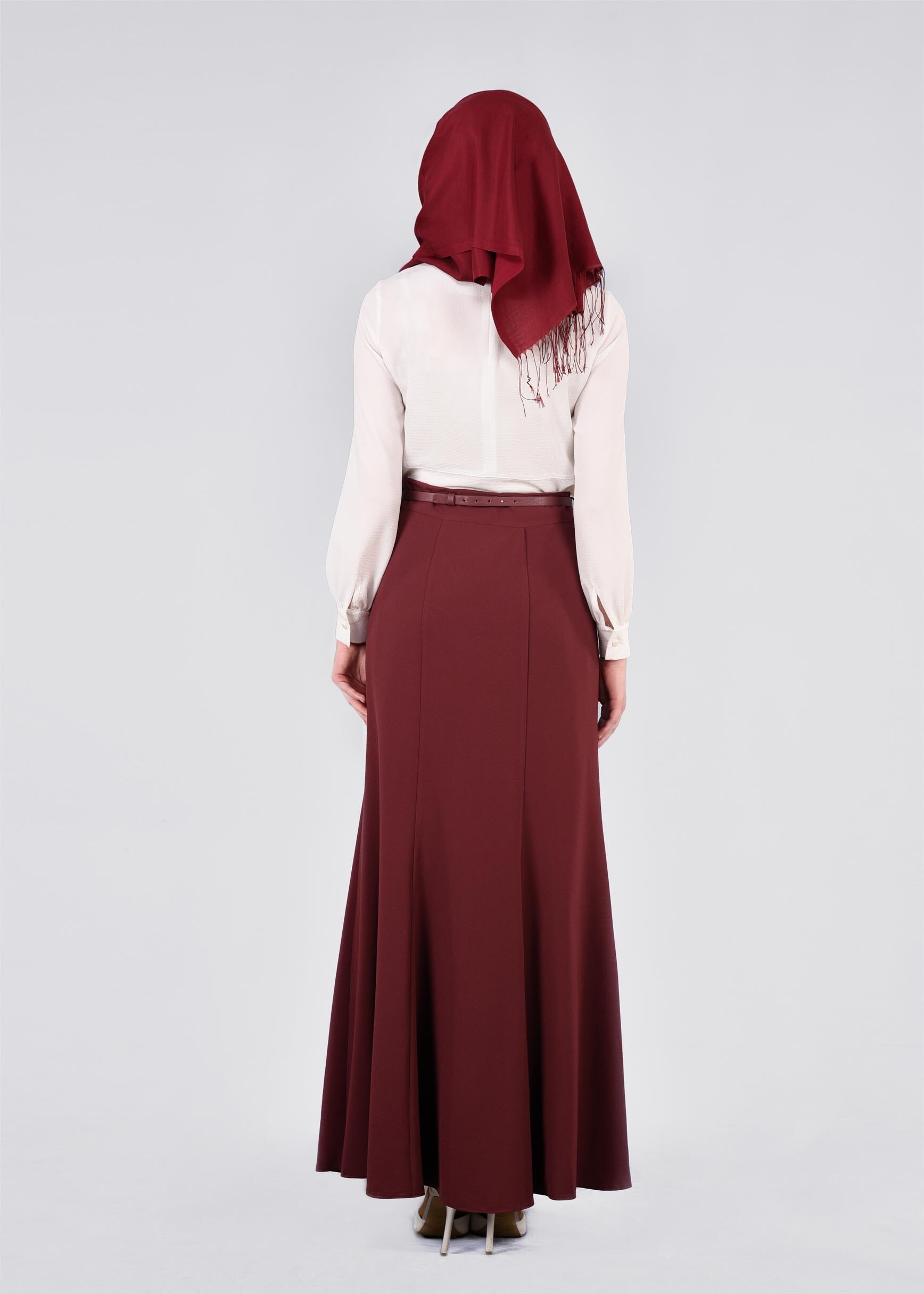 Tesettür giyim BORDO 6061 CAMİLA 6385 ETEK 38/44 TEK40
