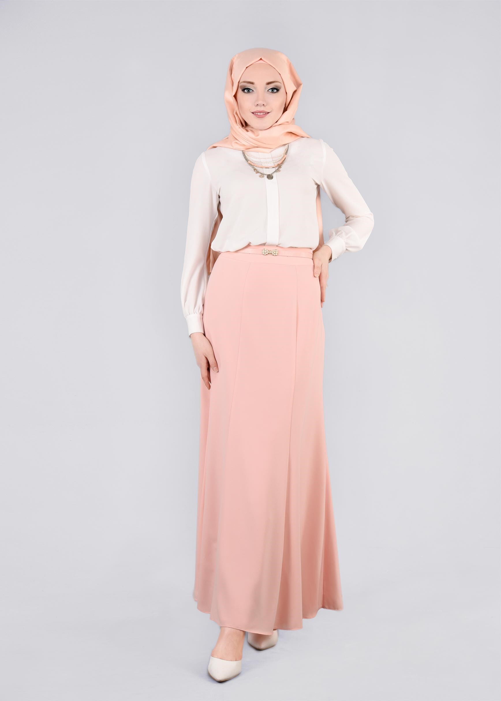 Tesettür giyim PEMBE 6061 CAMİLA 6385 ETEK 38/44 TEK40