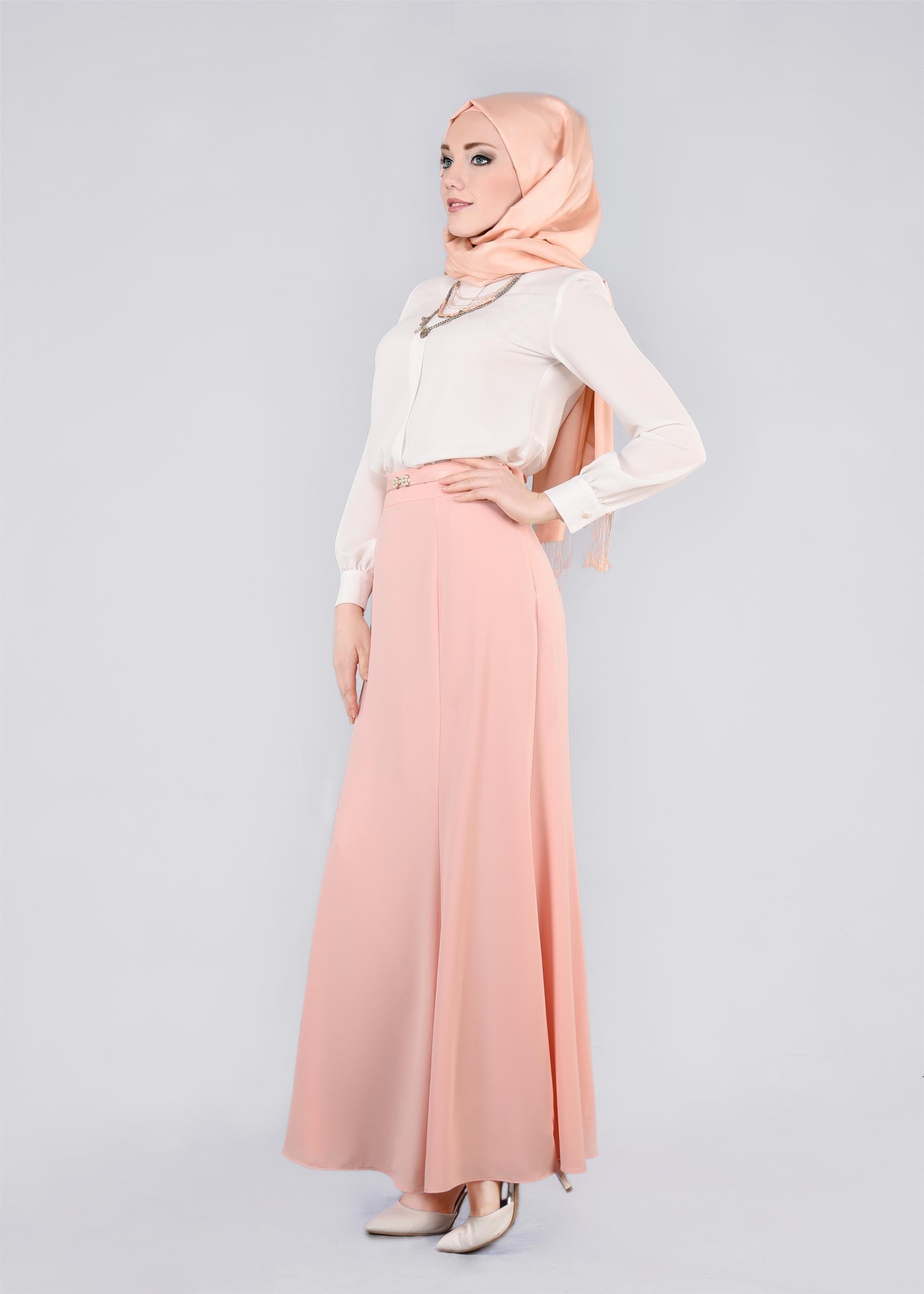 Tesettür giyim PEMBE 6061 CAMİLA 6385 ETEK 38/44 TEK40