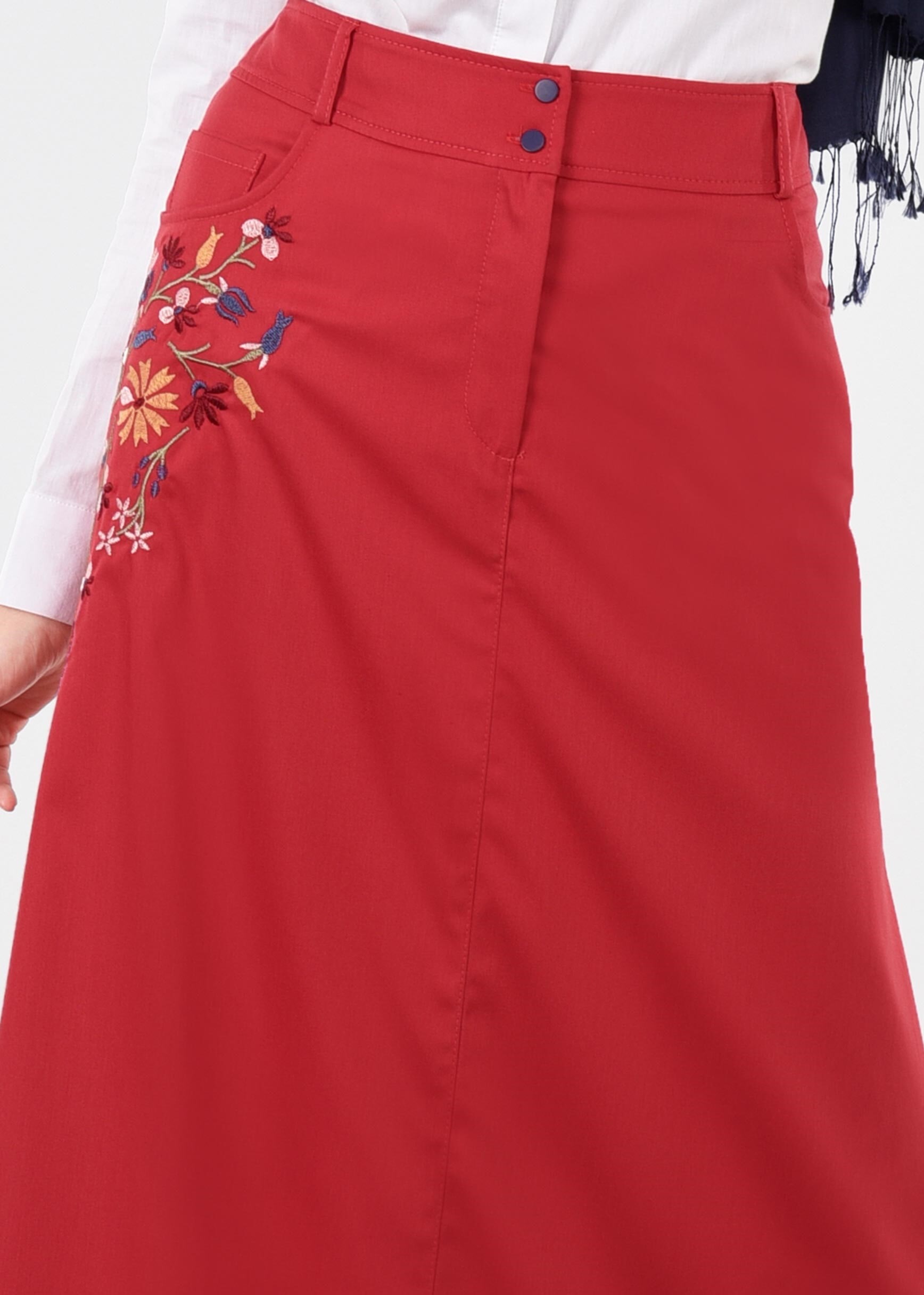 Tesettür giyim KIRMIZI 6063 MARİT 43498 ETEK 38/46 TEK40