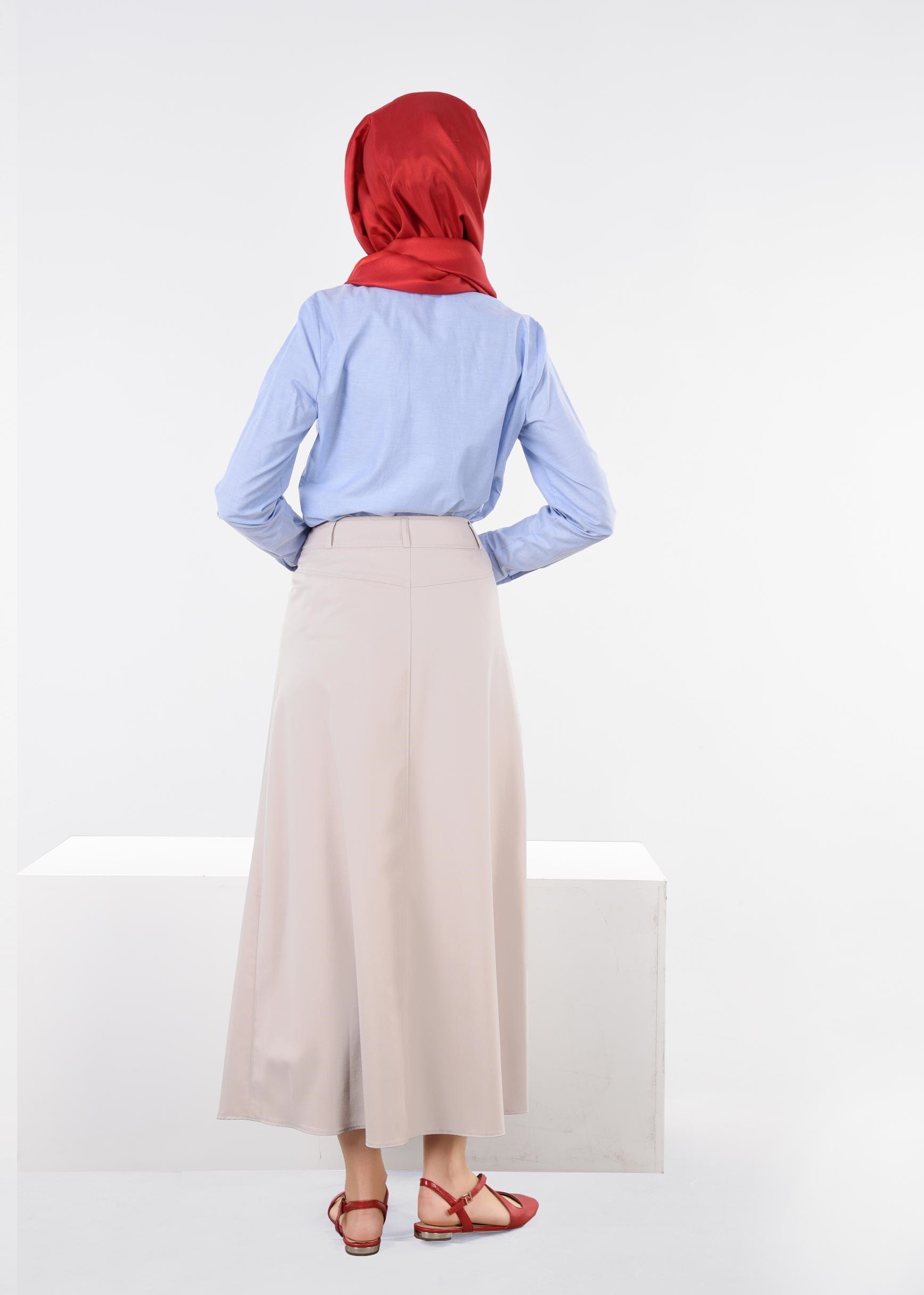 Tesettür giyim BEJ 6063 MARİT 43498 ETEK 38/46 TEK40