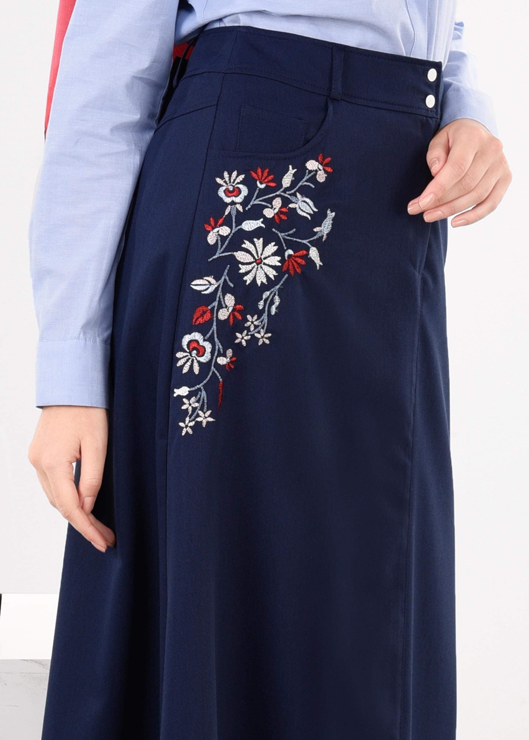 Tesettür giyim LACİVERT 6063 MARİT 43498 ETEK 38/46 TEK40