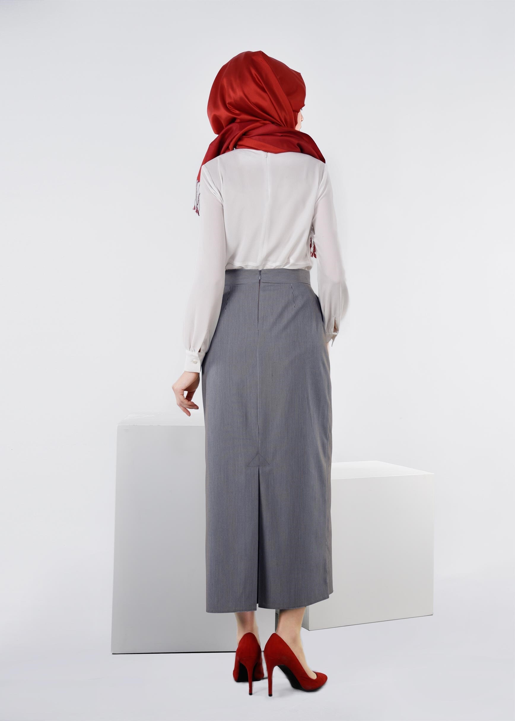 Tesettür giyim LACİVERT 6069 BEGONYA 11161 ETEK 38/44 TEK40