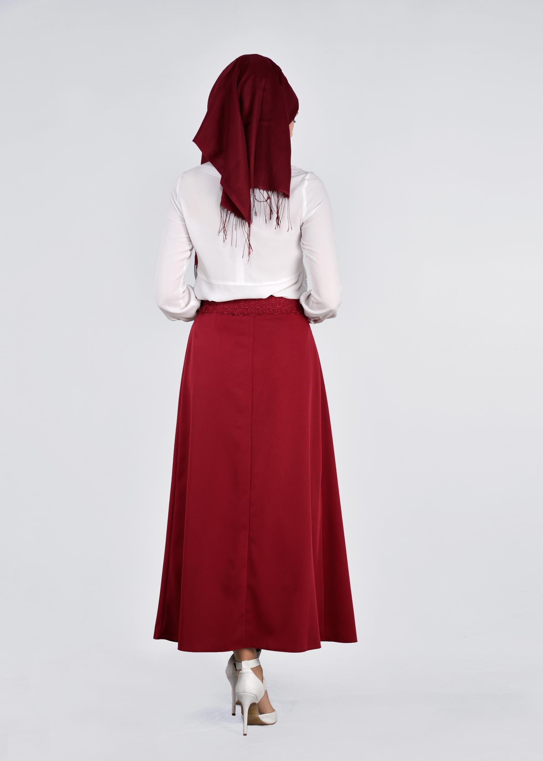 Tesettür giyim BORDO 6073 SARAH ETEK 36/42 TEK38