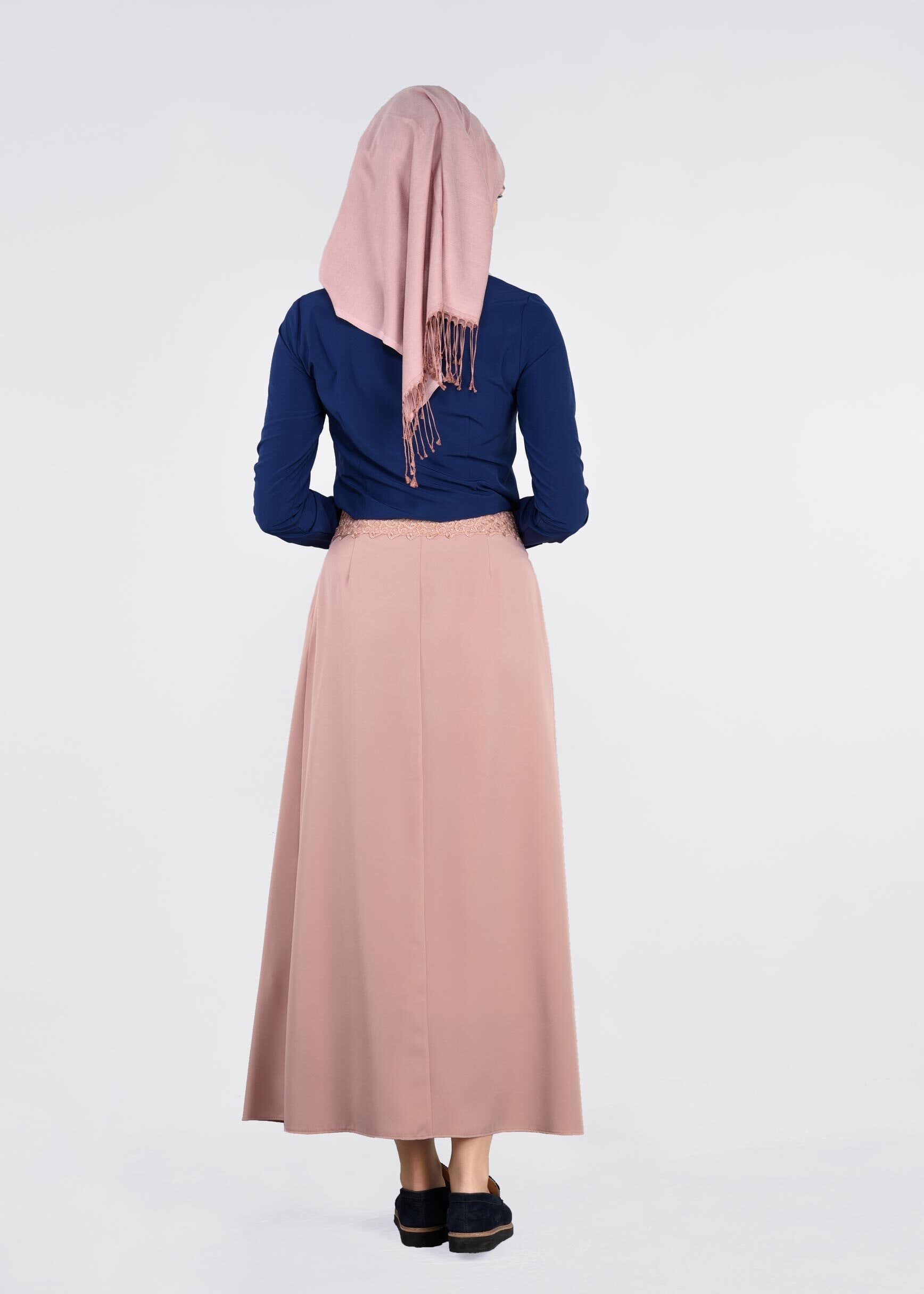 Tesettür giyim PUDRA 6073 SARAH ETEK 36/42 TEK38