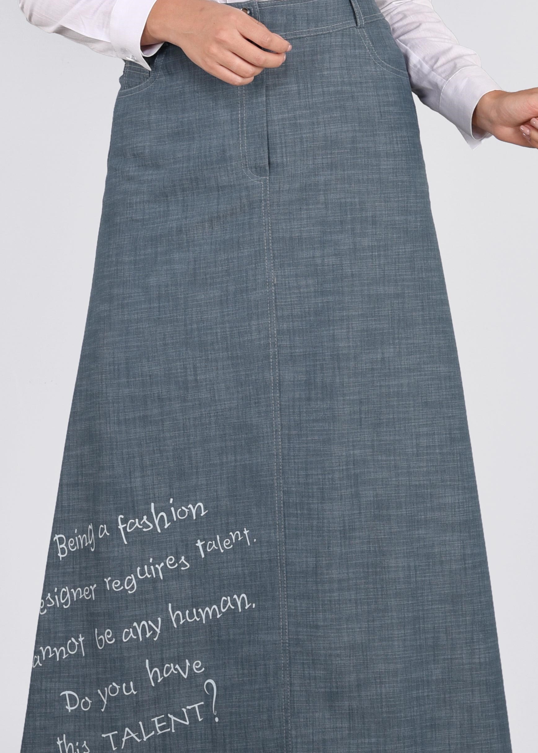 Tesettür giyim LACİVERT 6075 17631 ETEK 38/46 TEK40