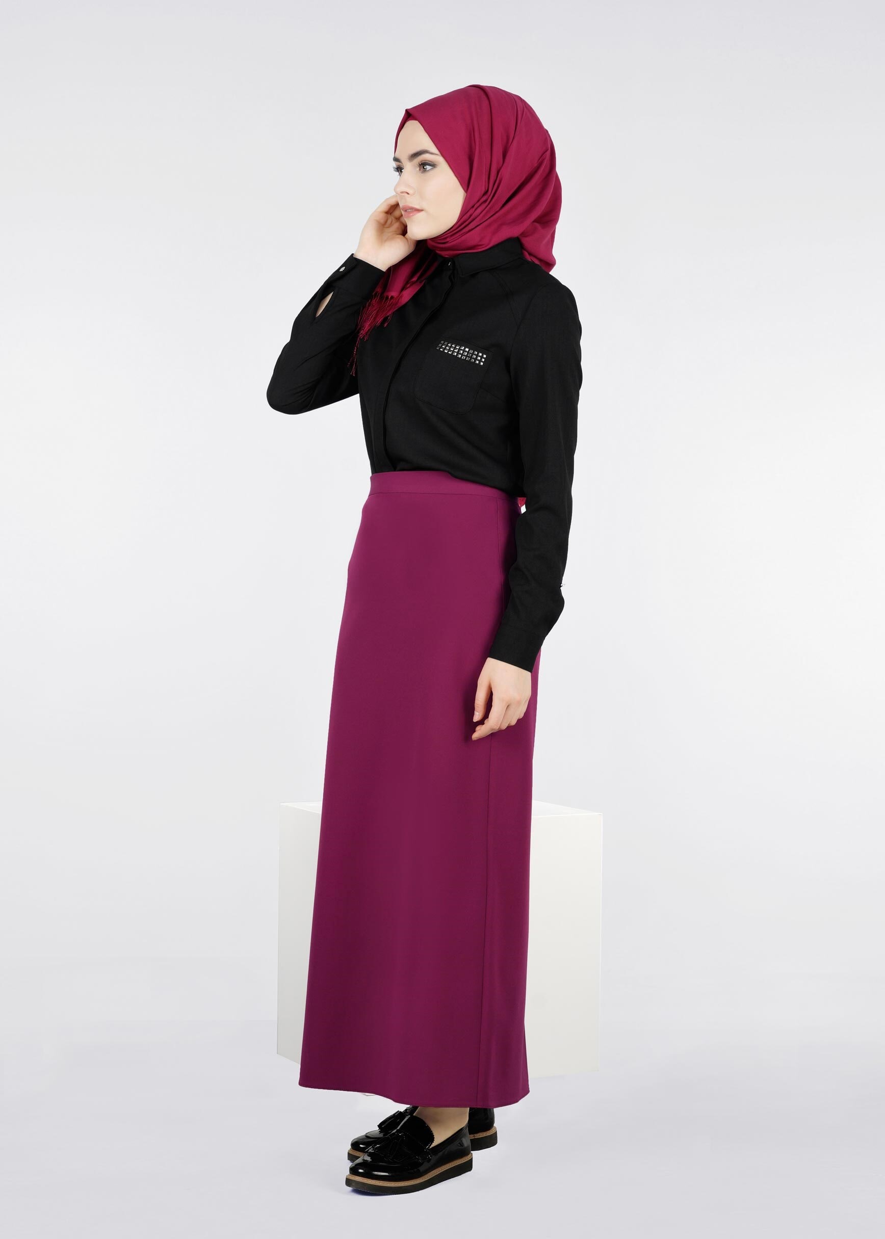 Tesettür giyim MOR 6020-3 WEB ZOOM ETEK 38/48 TEK42