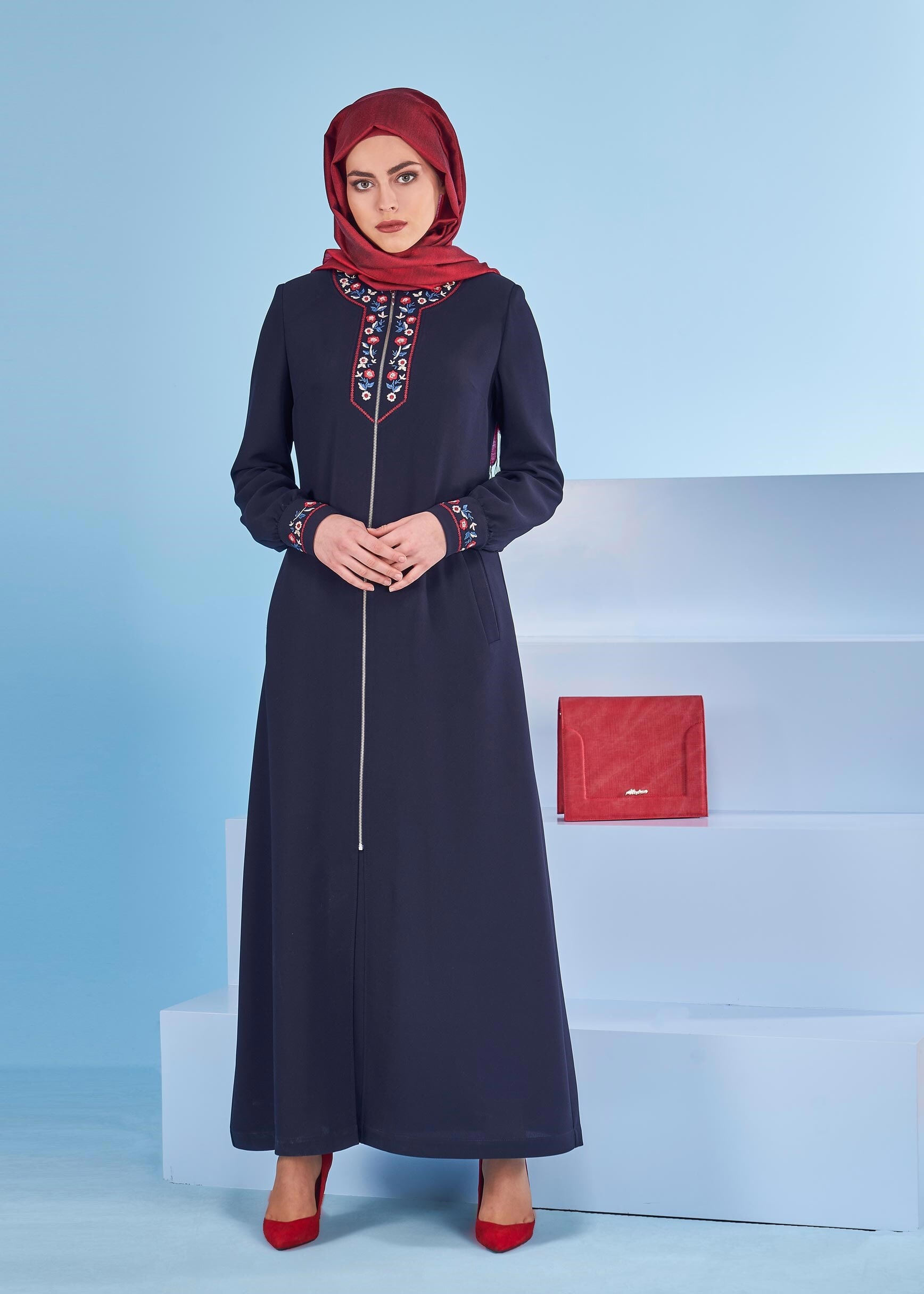 Tesettür giyim LACİVERT 8231 ESMA 6331 FERACE 40/48 TEK38