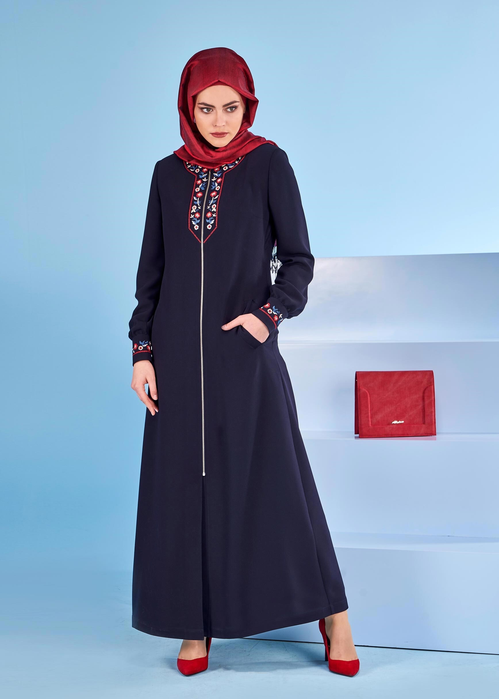 Tesettür giyim LACİVERT 8231 ESMA 6331 FERACE 40/48 TEK38