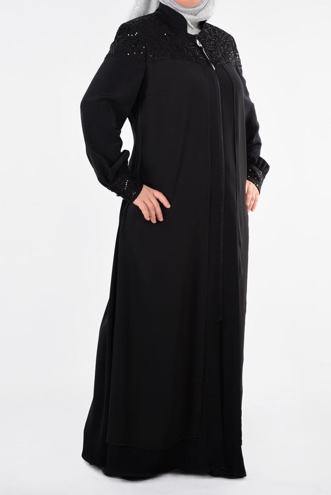 Hijab clothing BLACK 8232 CRİSS FERACE 42/50 TEK40 - ALVİNA