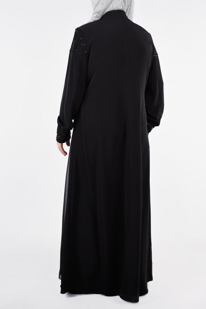 Hijab clothing BLACK 8232 CRİSS FERACE 42/50 TEK40 - ALVİNA