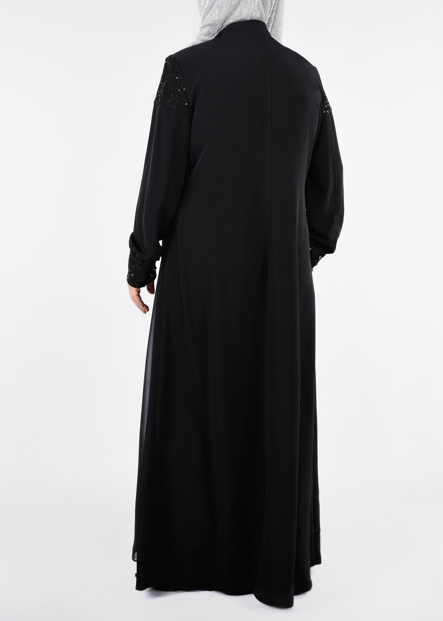 Tesettür giyim SİYAH 8232 CRİSS FERACE 42/50 TEK40