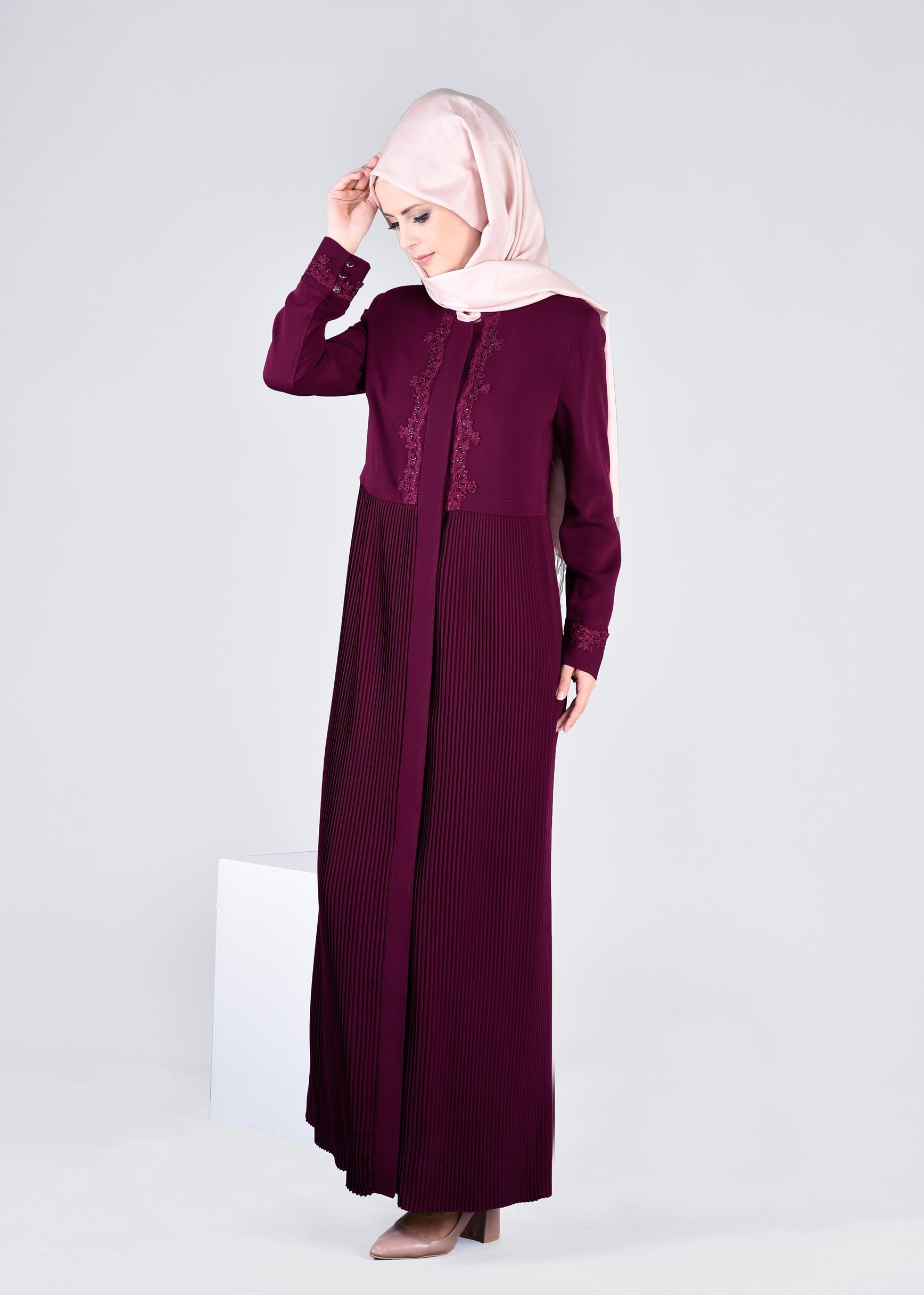 Tesettür giyim MÜRDÜM 8234 NİL CREP FERACE 40/48 TEK40-42