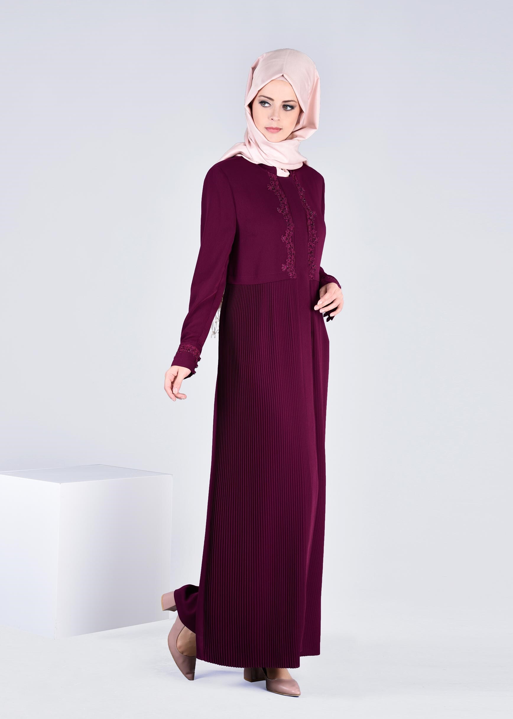 Tesettür giyim MÜRDÜM 8234 NİL CREP FERACE 40/48 TEK40-42