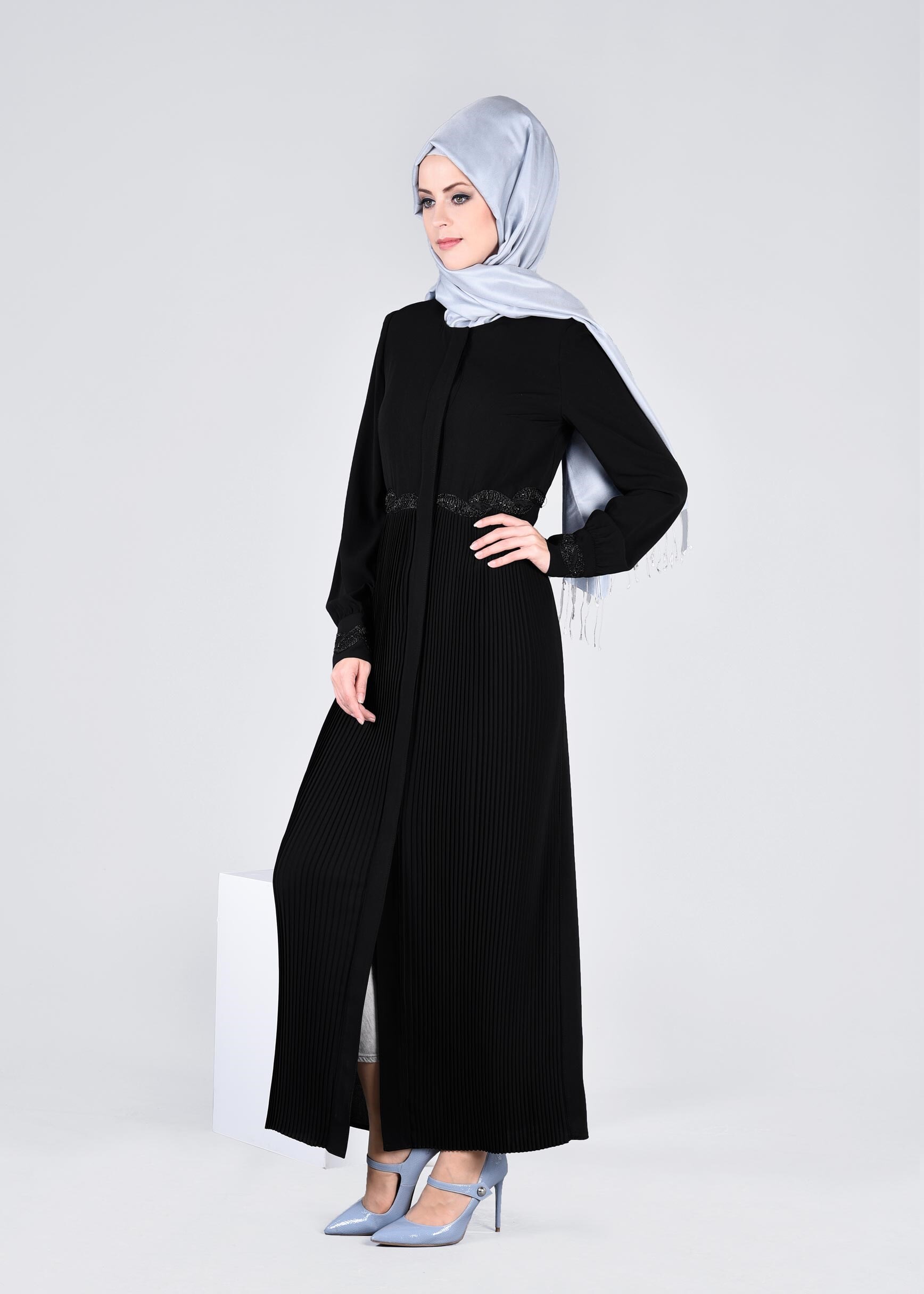 Tesettür giyim SİYAH 8243 NEW ALYA FERACE 38/46 TEK40