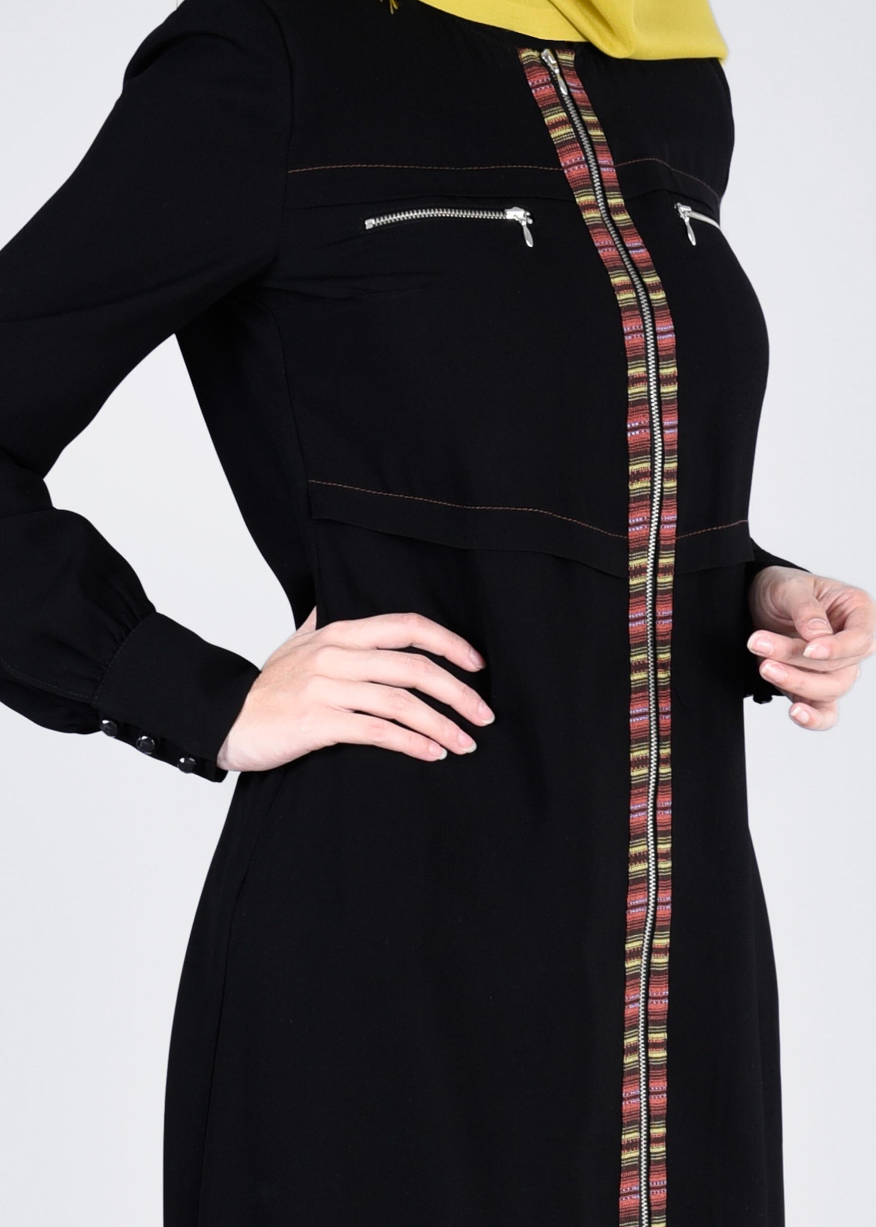 Tesettür giyim SİYAH 8251 ESMA 6331 FERACE 38/46 TEK40