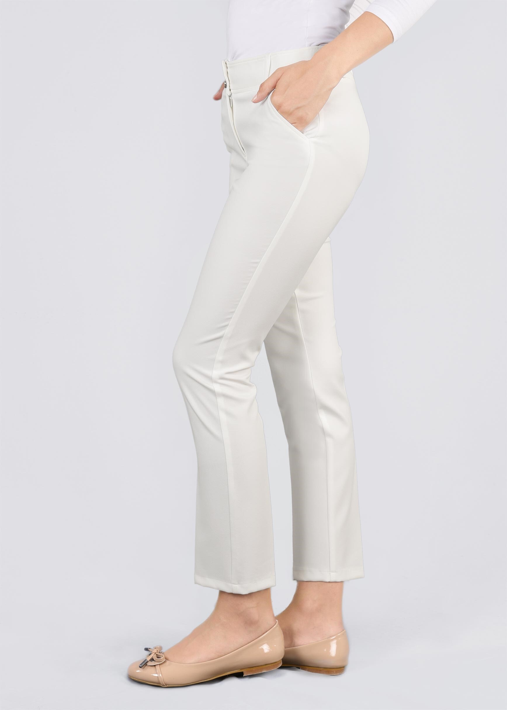 Tesettür giyim BEYAZ PANTOLON 7103 