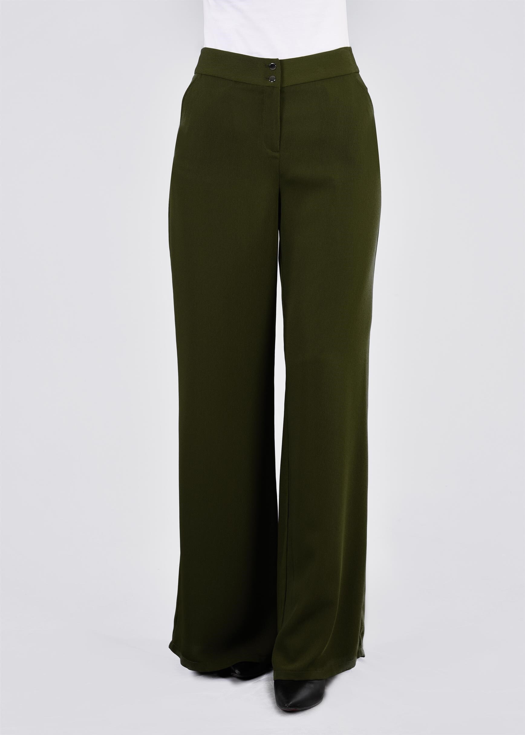 Tesettür giyim HAKİ 7109 NEW PERA PANTOLON 38/48 TEK40-38