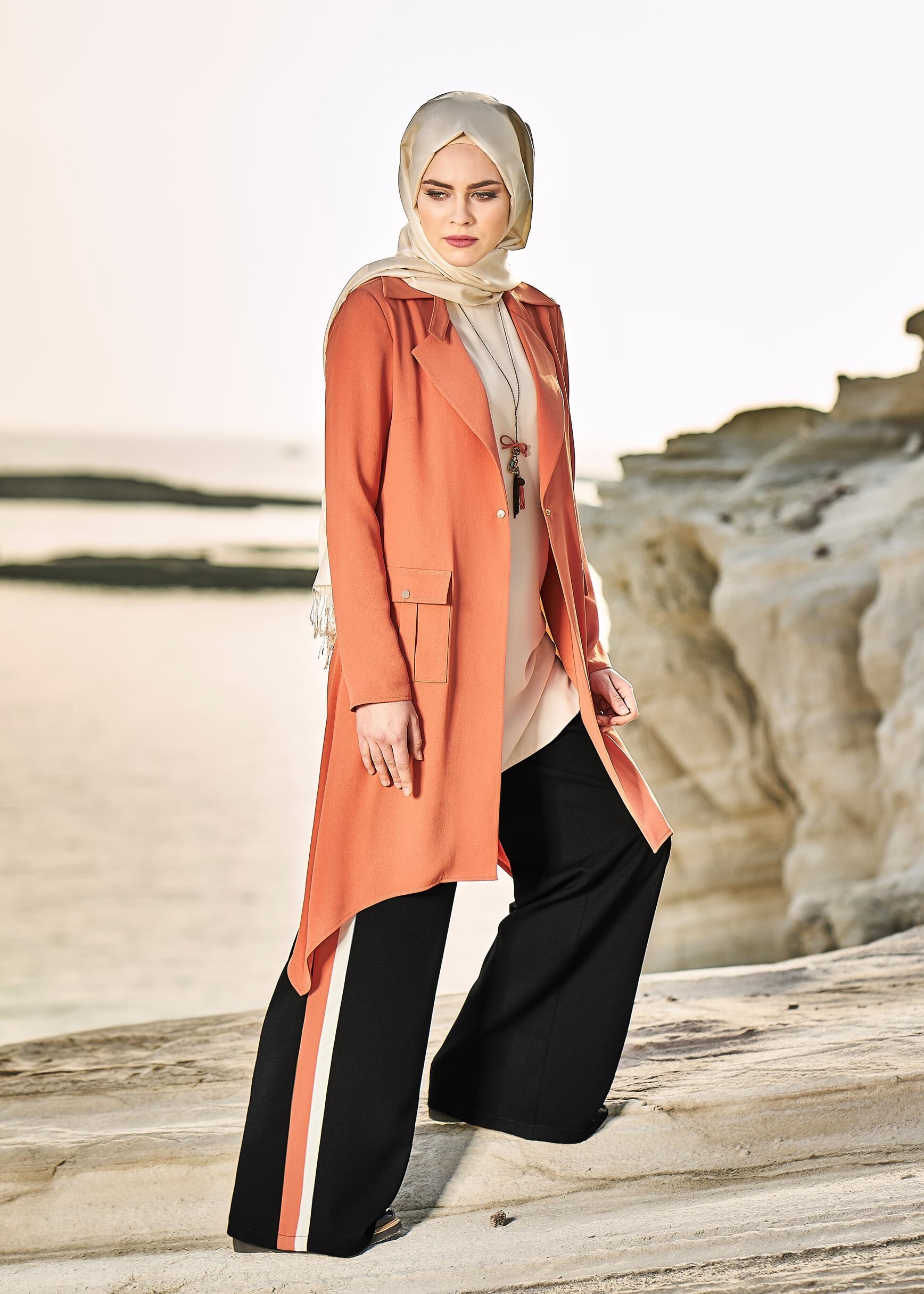 Tesettür giyim SİYAH 7112 ESTE 7446 PANTOLON 38/46 TEK40