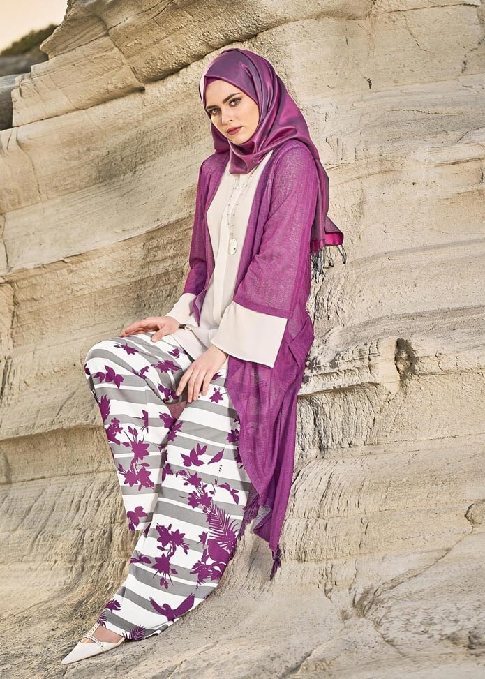 Tesettür giyim GRİ 7115 KOBE 23164 PANTOLON 38/46 TEK40-38