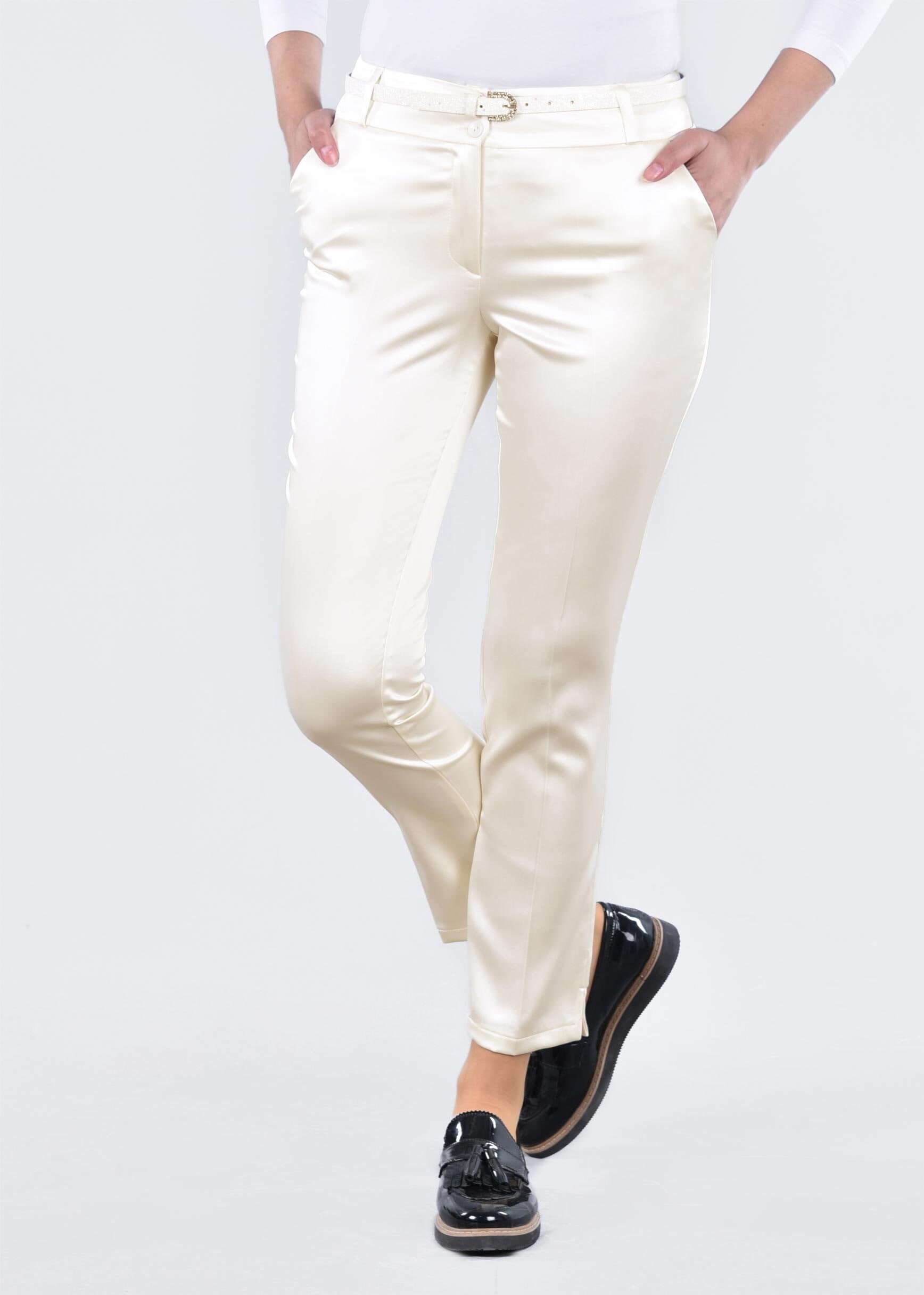 Tesettür giyim BEYAZ 7117 ALİSSA PANTOLON 38/46