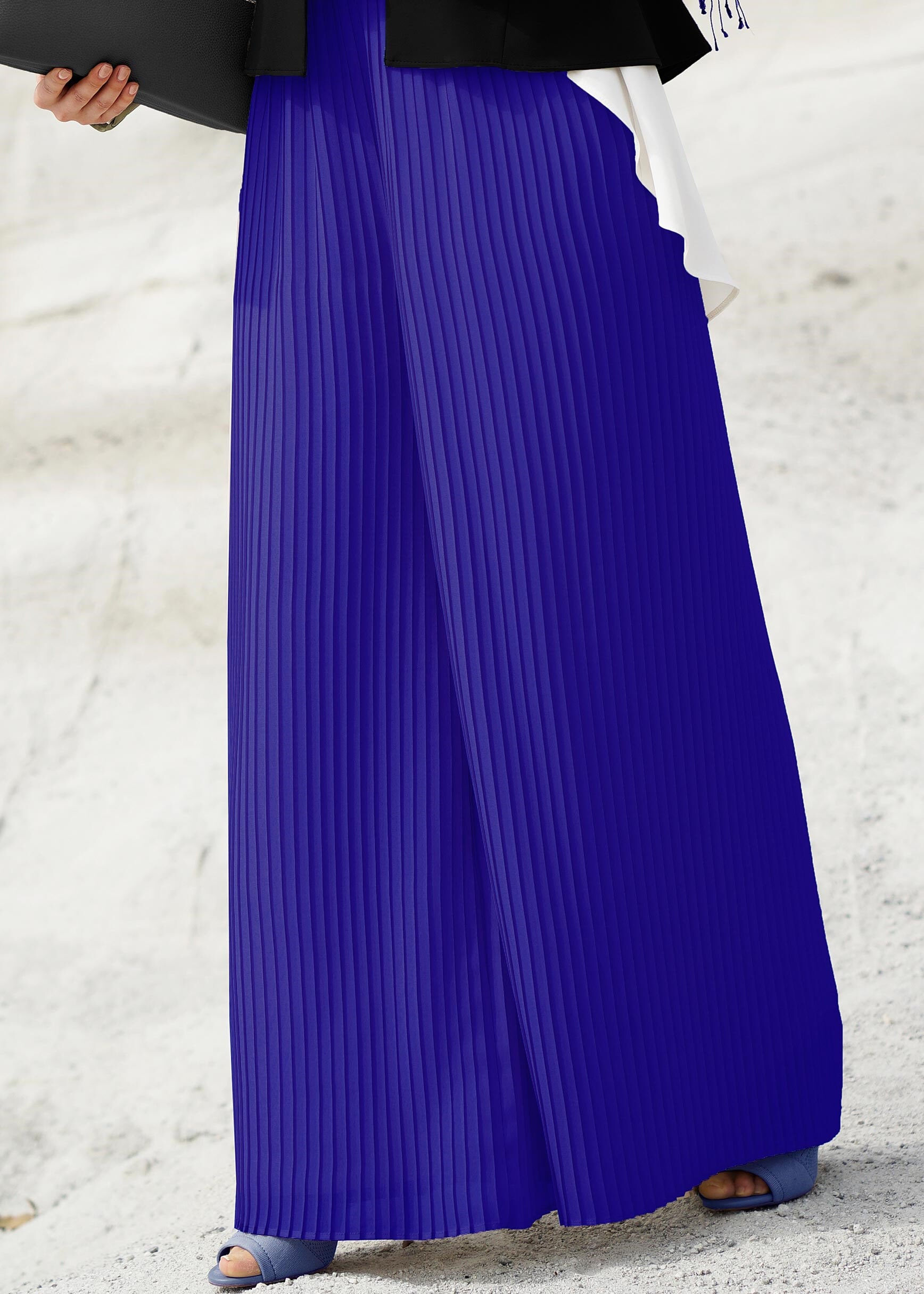 Tesettür giyim LACİVERT 7122 NEW MULTİ ŞİFON PANTOLON 38/46