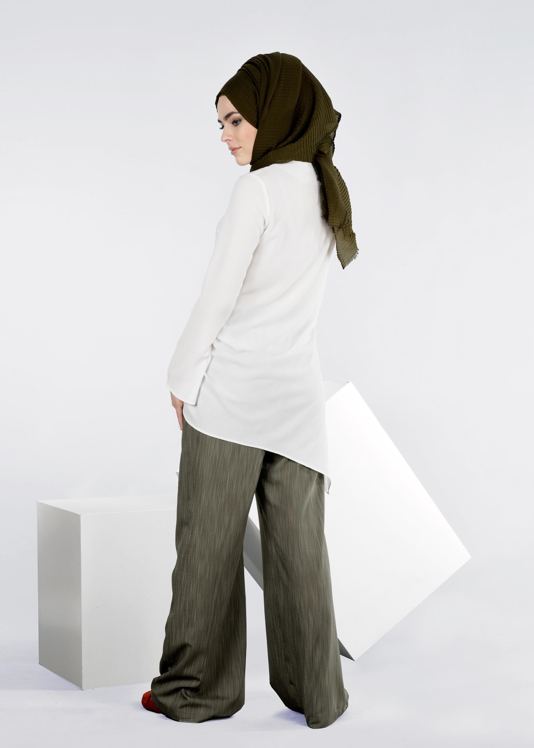 Tesettür giyim HAKİ 7128 17580 PANTOLON 38/46 TEK40