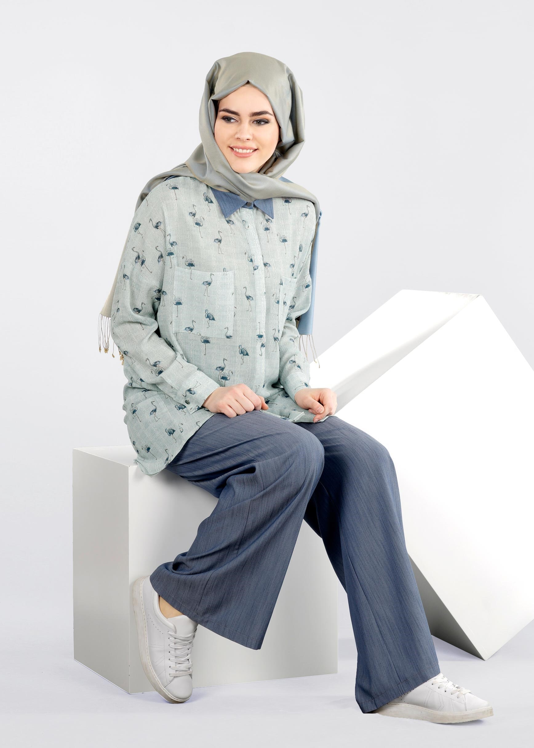 Tesettür giyim LACİVERT 7128 17580 PANTOLON 38/46 TEK40