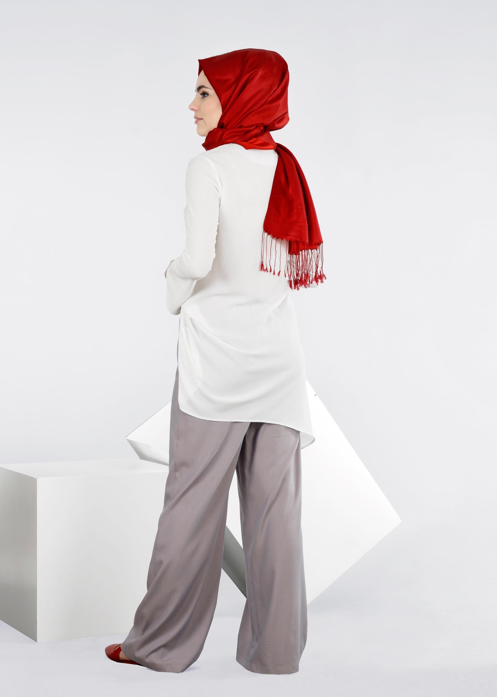 Tesettür giyim GRİ 7128 17580 PANTOLON 38/46 TEK40