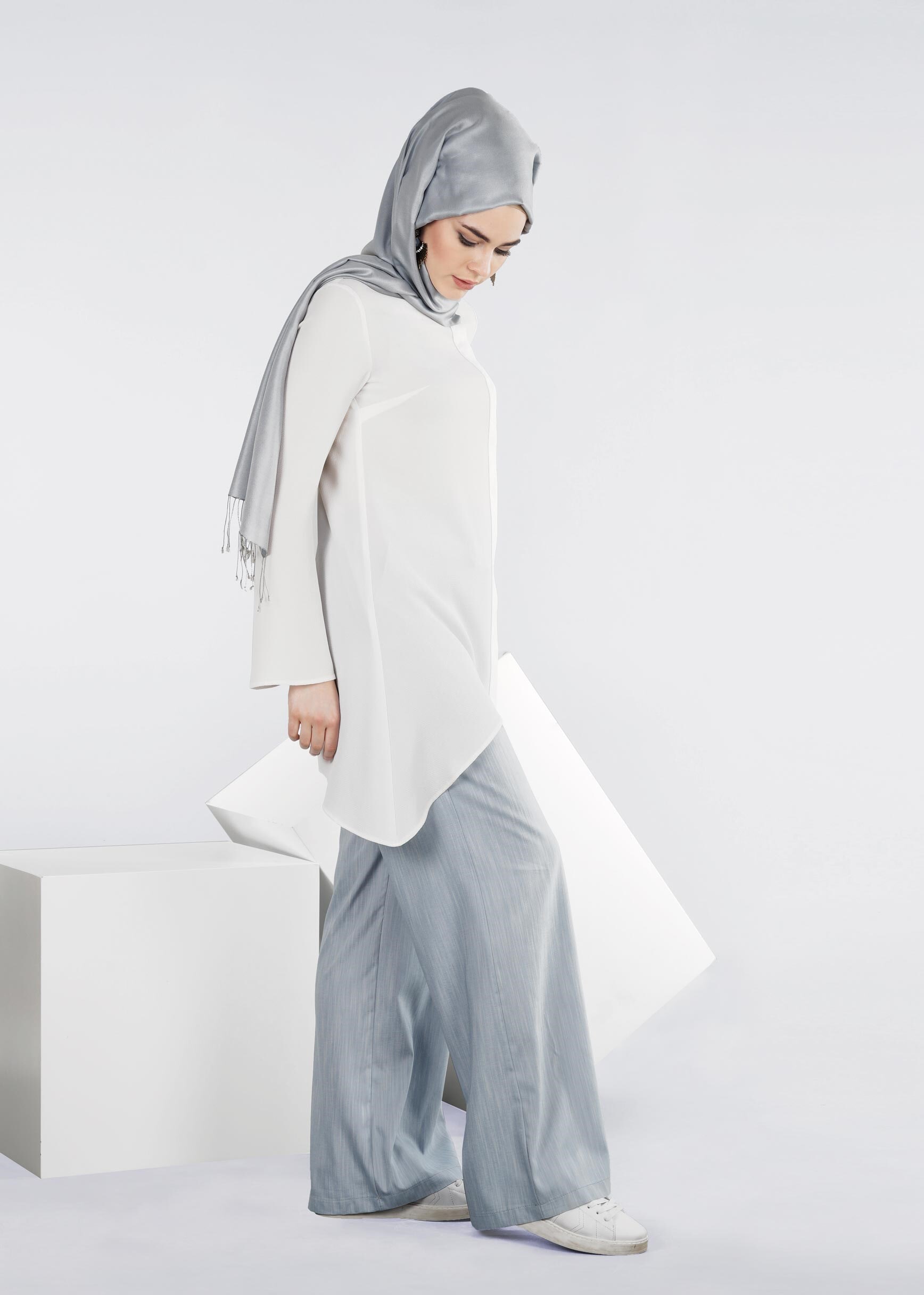 Tesettür giyim MAVİ 7128 17580 PANTOLON 38/46 TEK40