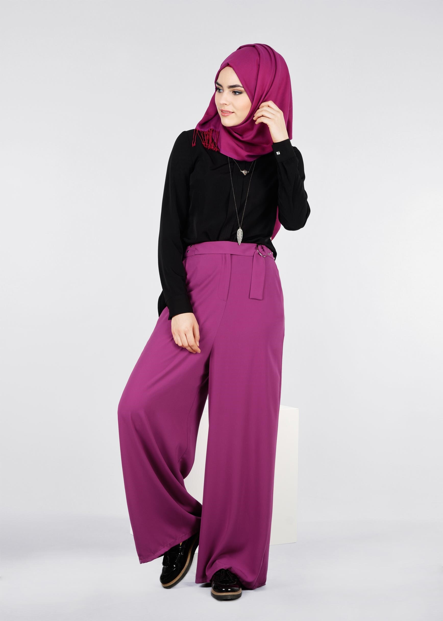 Tesettür giyim MOR 7133 SUDE 7011 PANTOLON 38/46 TEK40