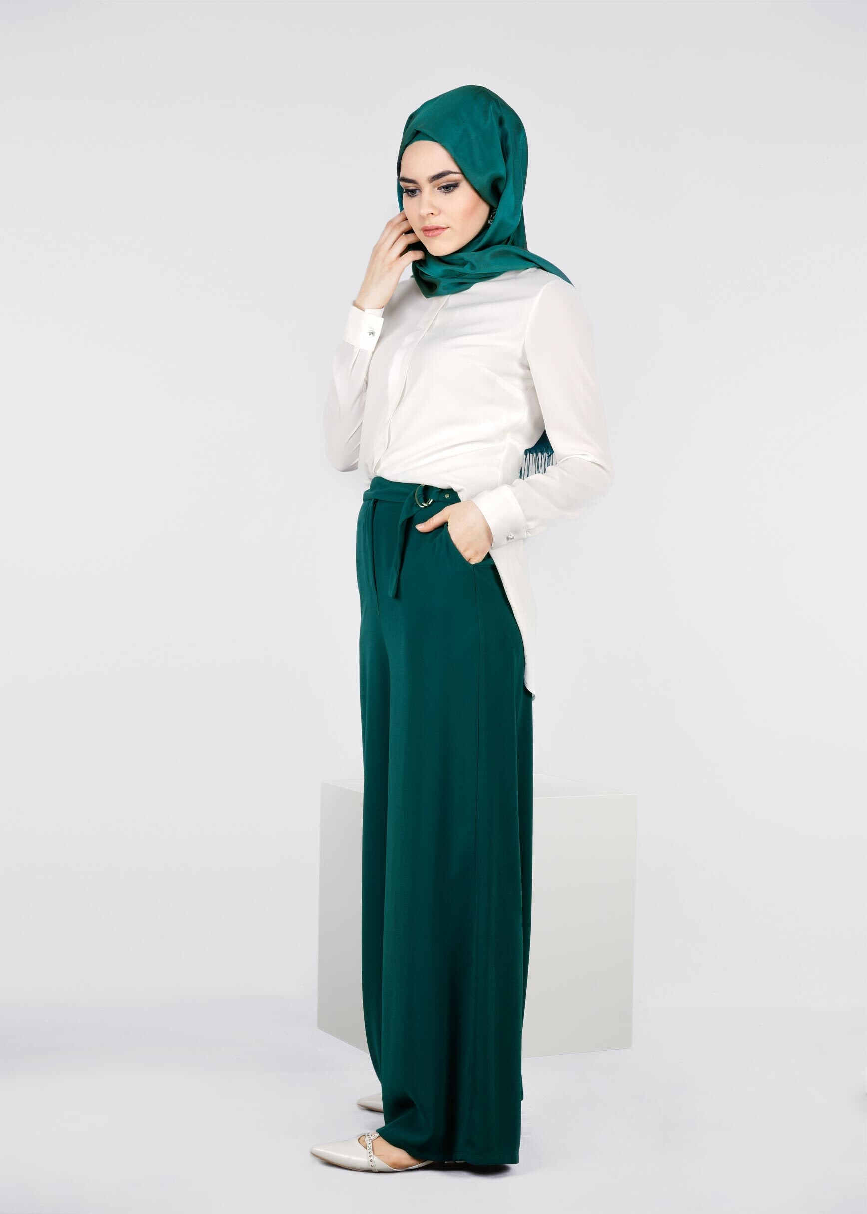 Tesettür giyim MAVİ 7133 SUDE 7011 PANTOLON 38/46 TEK40