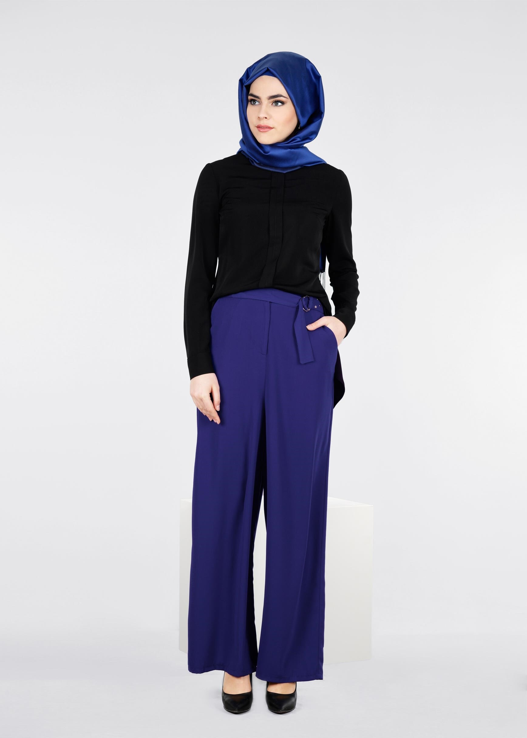 Tesettür giyim LACİVERT 7133 SUDE 7011 PANTOLON 38/46 TEK40