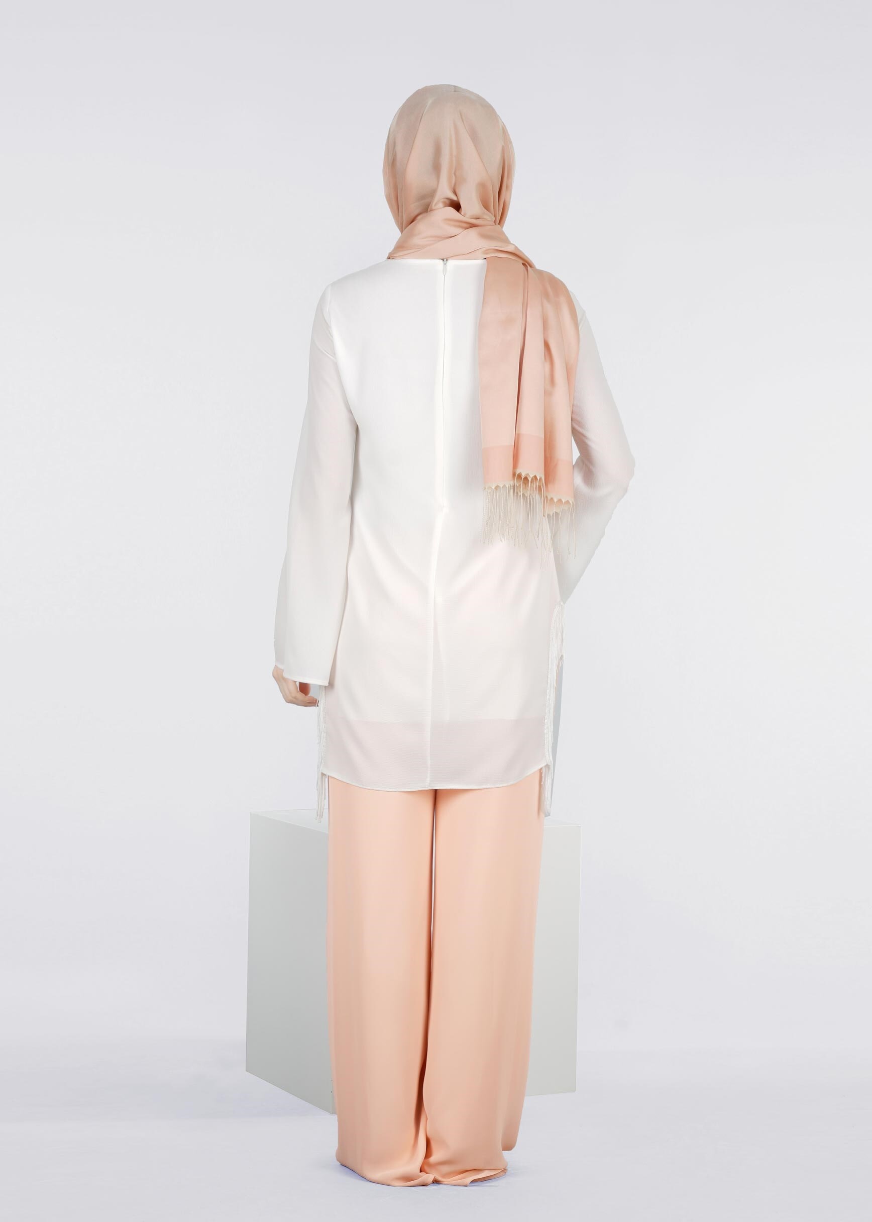 Tesettür giyim PUDRA 7135 NEW MULTİ ŞİFON PANTOLON 40/44