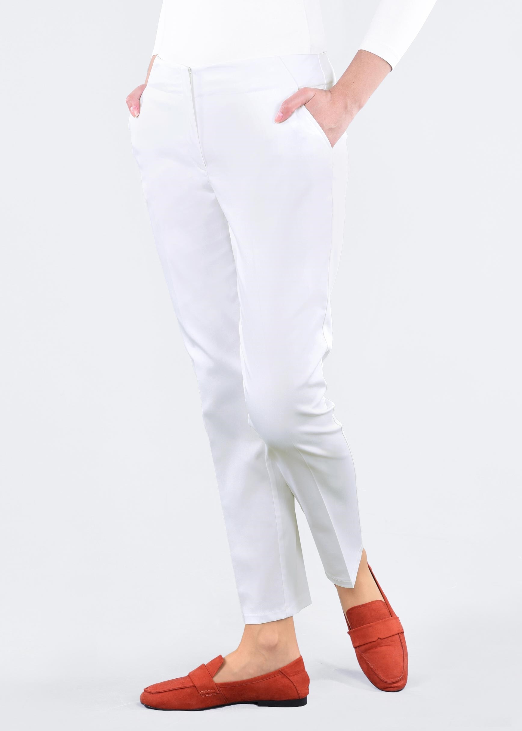 Tesettür giyim BEYAZ 7139 15666 PANTOLON 40/48 TEK38