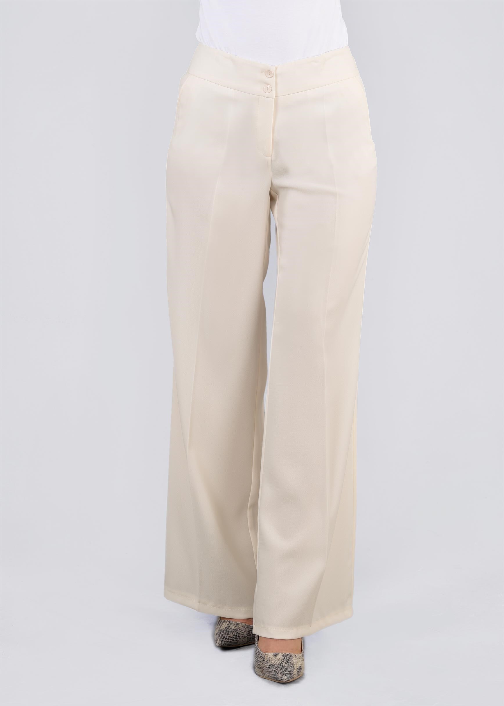 Tesettür giyim BEYAZ 7145 ELVAN 3731 PANTOLON 38/48 TEK40