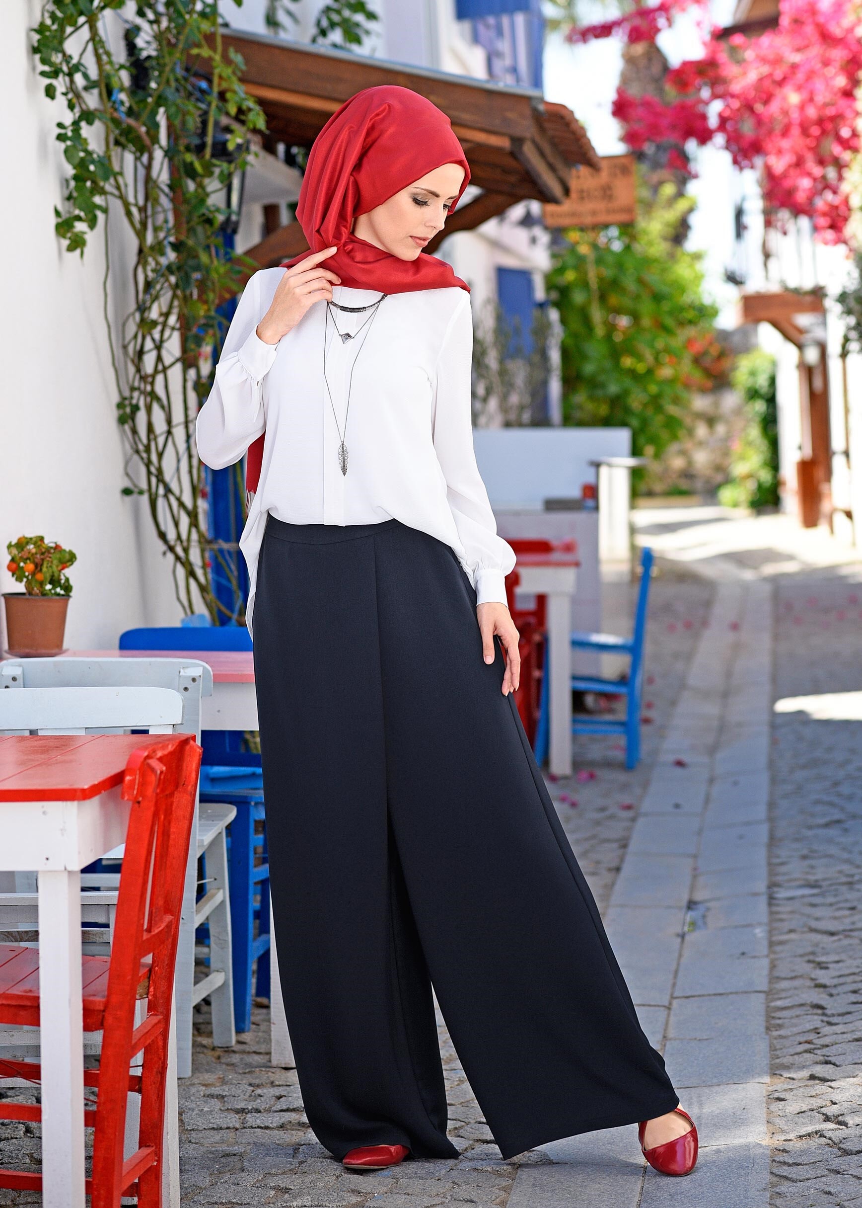 Tesettür giyim LACİVERT 7146 KİWON PANTOLON 38/46 TEK40