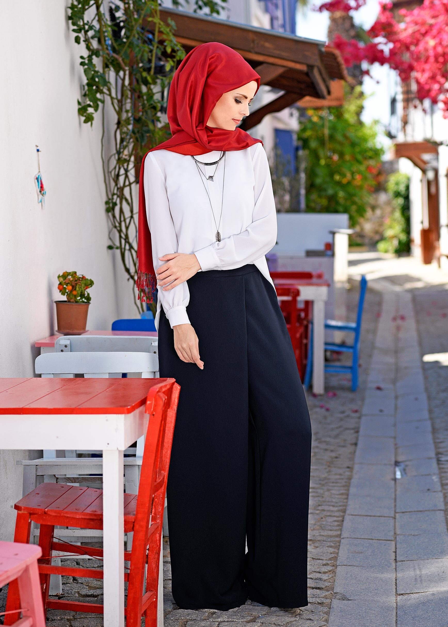 Tesettür giyim LACİVERT 7146 KİWON PANTOLON 38/46 TEK40