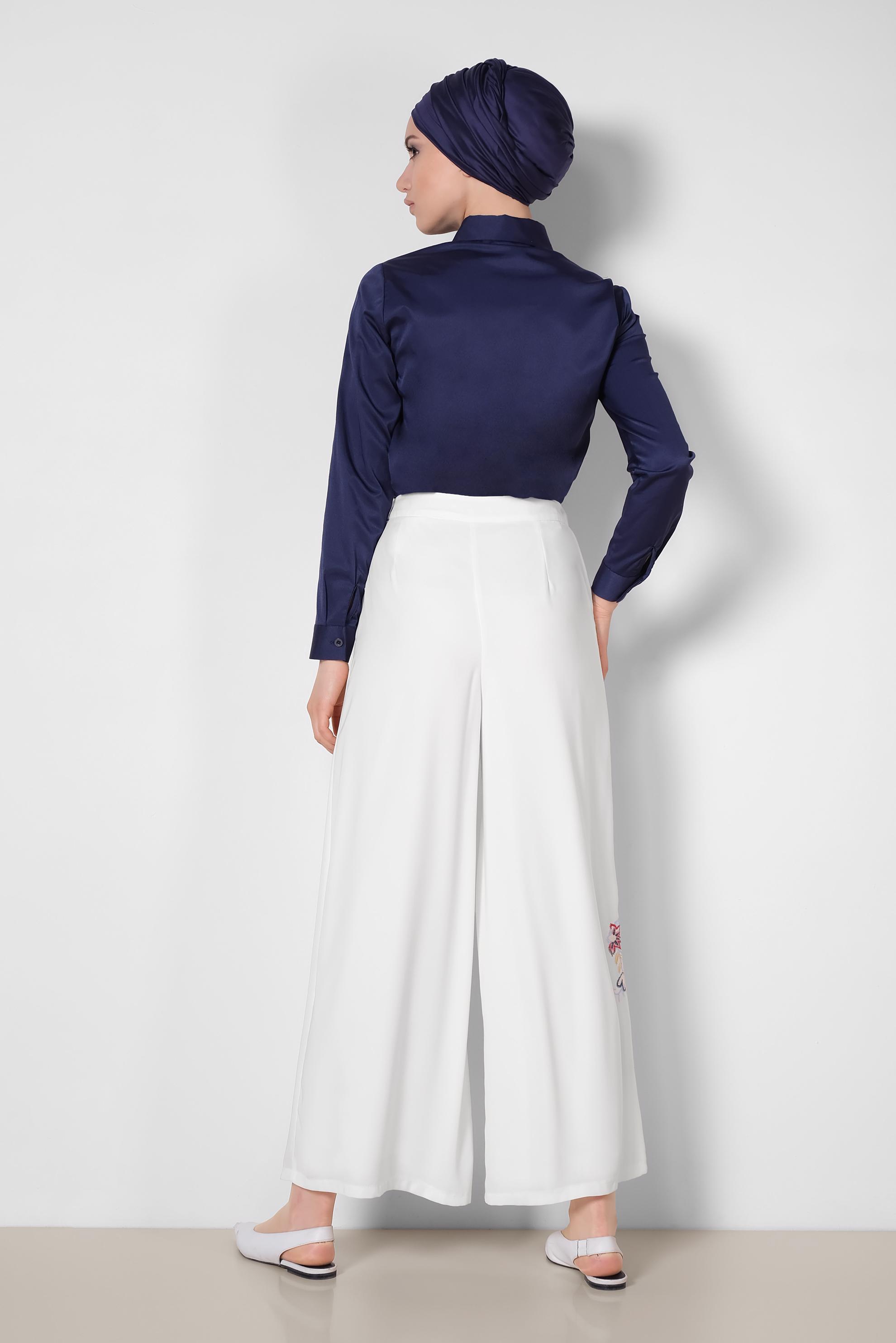 Tesettür giyim BEYAZ 7147 ULUDAĞ PANTOLON 36/46 TEK40
