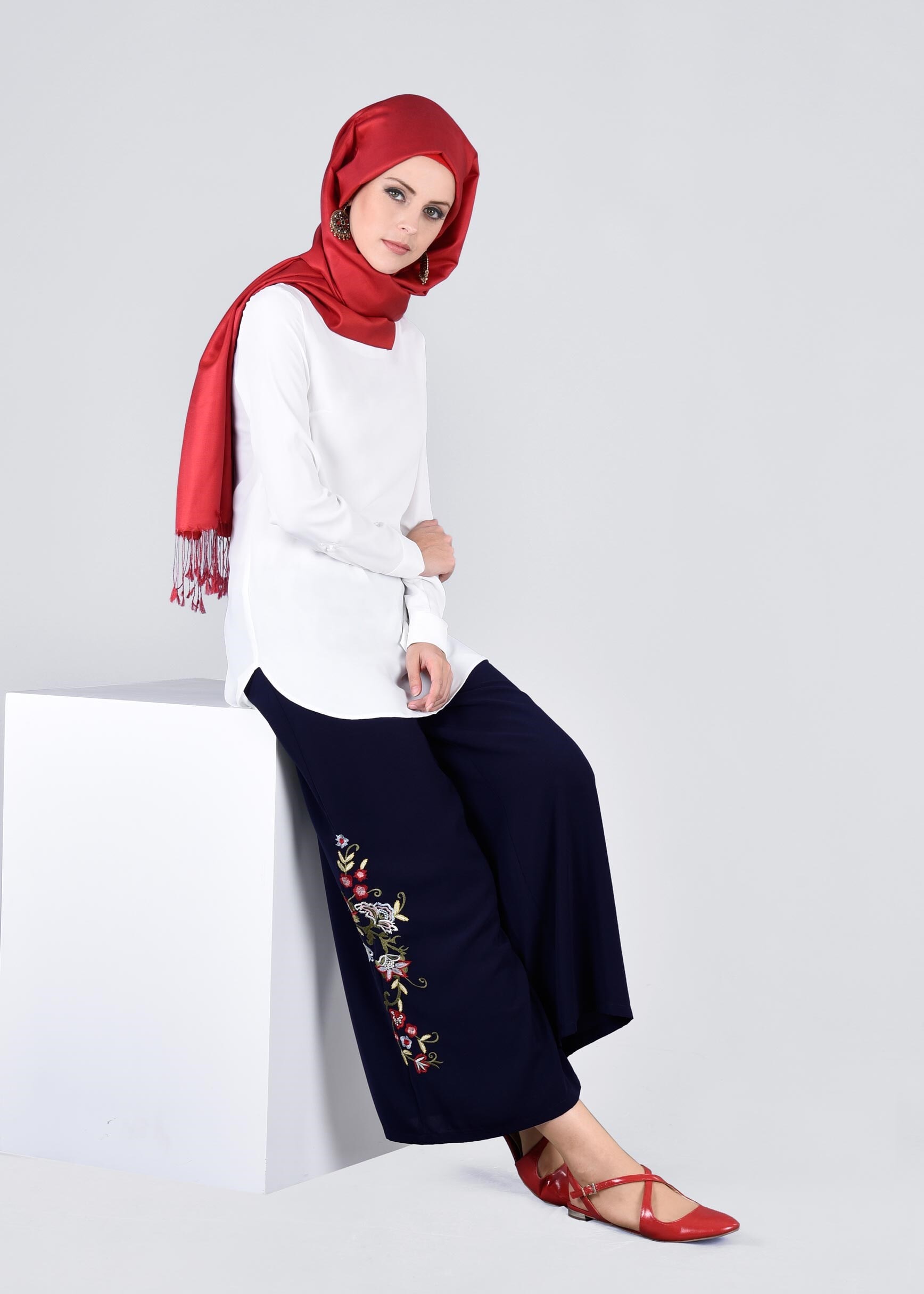 Tesettür giyim LACİVERT 7147 ULUDAĞ PANTOLON 36/46 TEK40