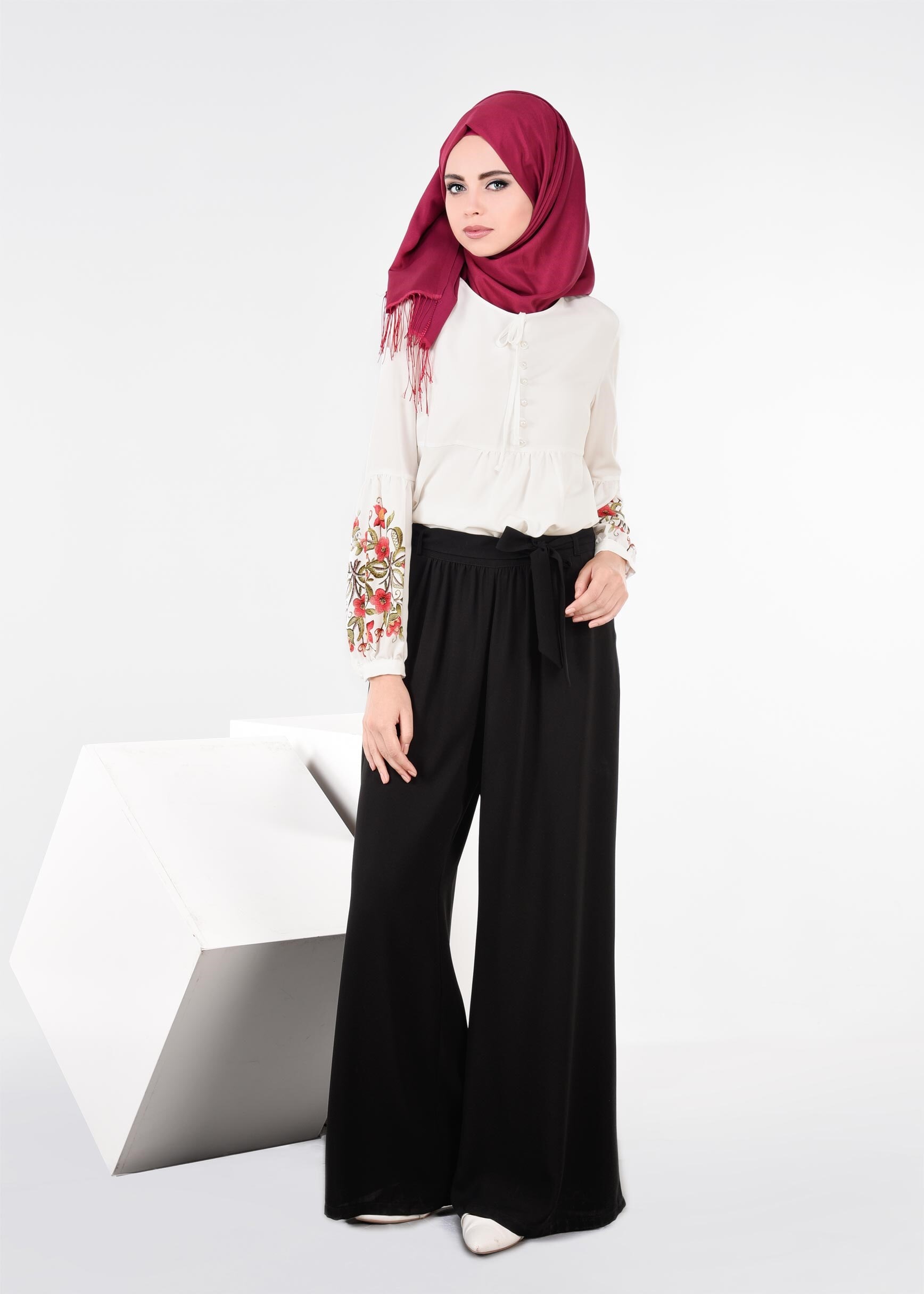 Tesettür giyim SİYAH 7149 ALEYNA PANTOLON 38/48 TEK40