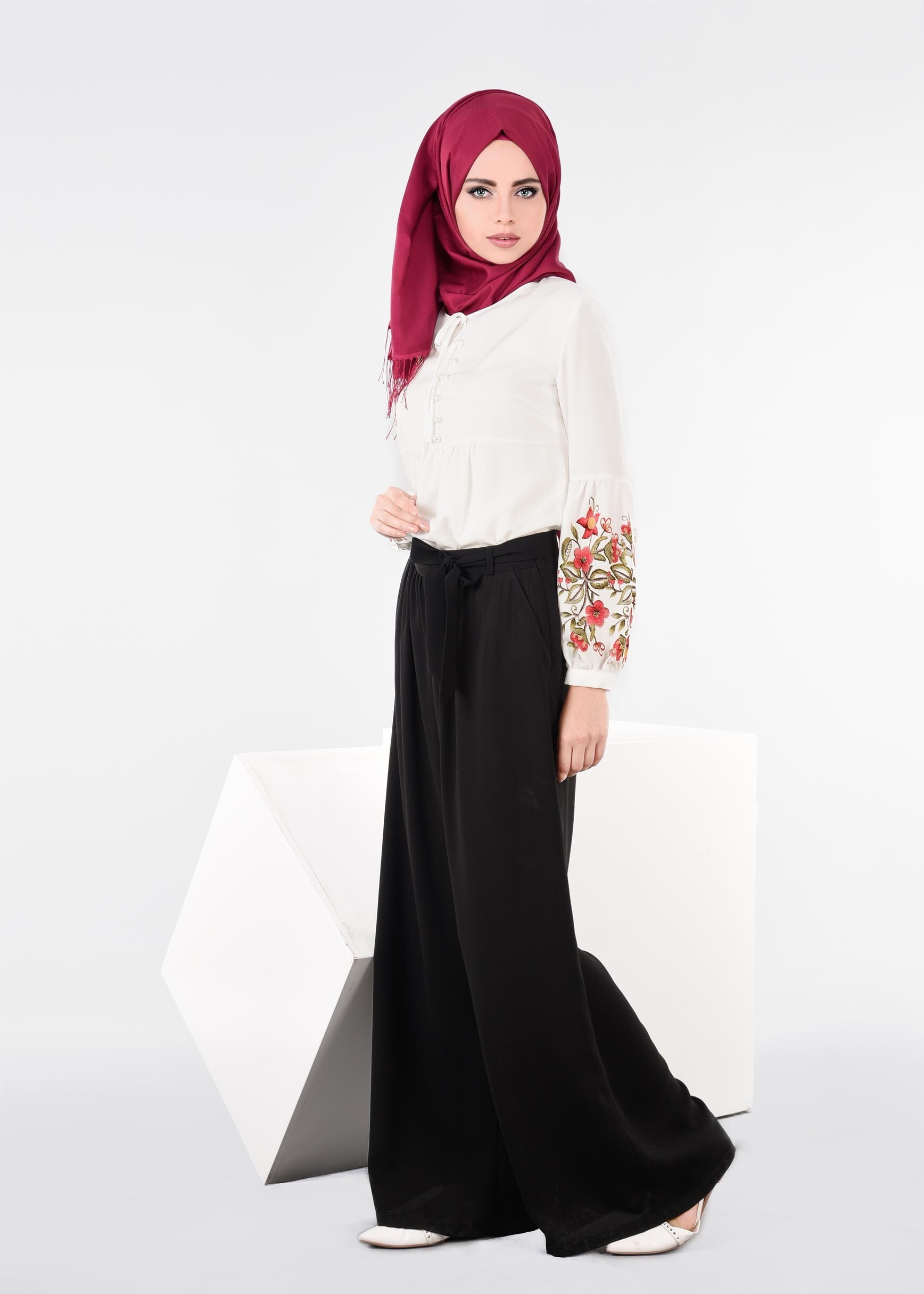 Tesettür giyim SİYAH 7149 ALEYNA PANTOLON 38/48 TEK40