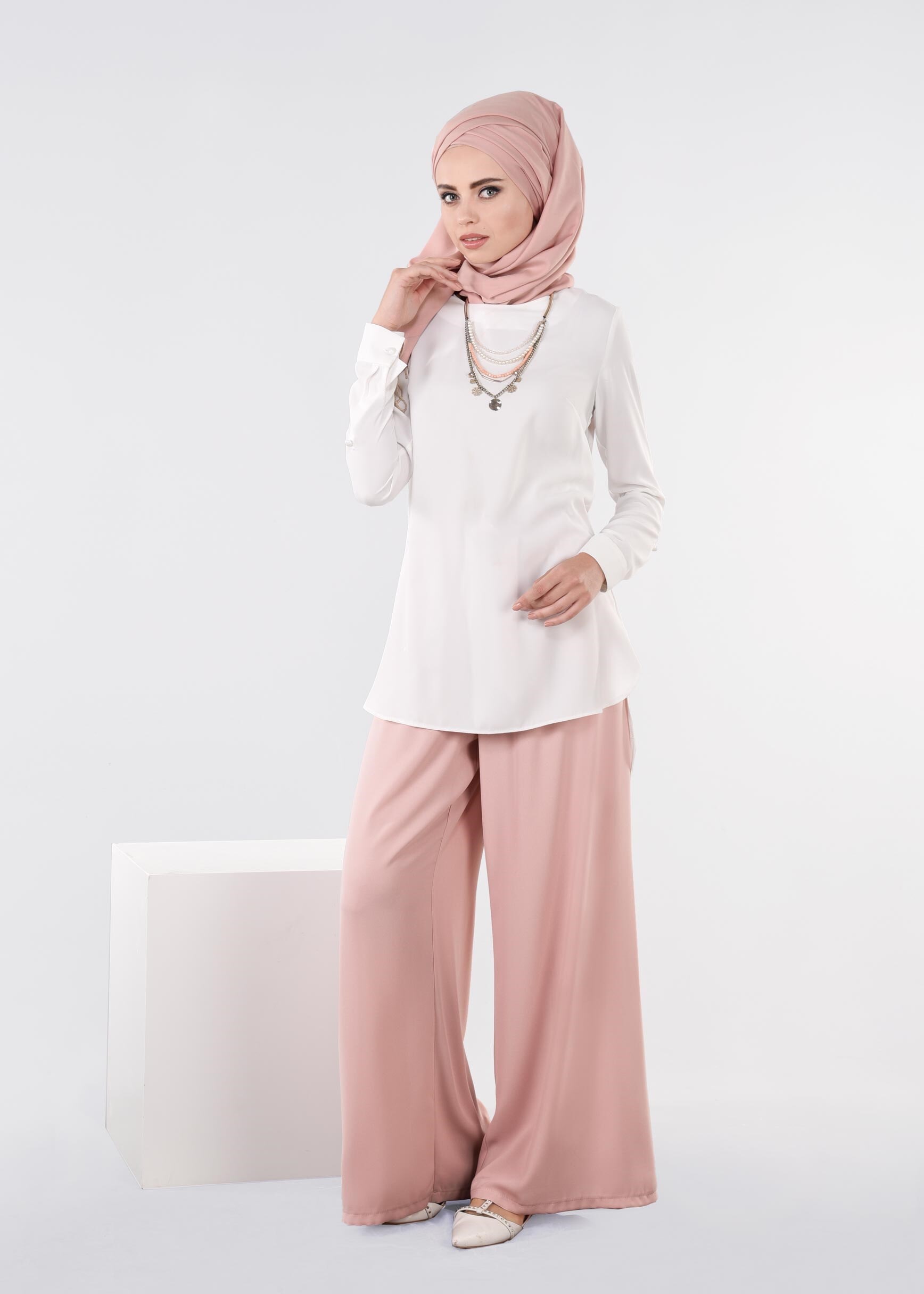 Tesettür giyim PUDRA 7149 ALEYNA PANTOLON 38/48 TEK40