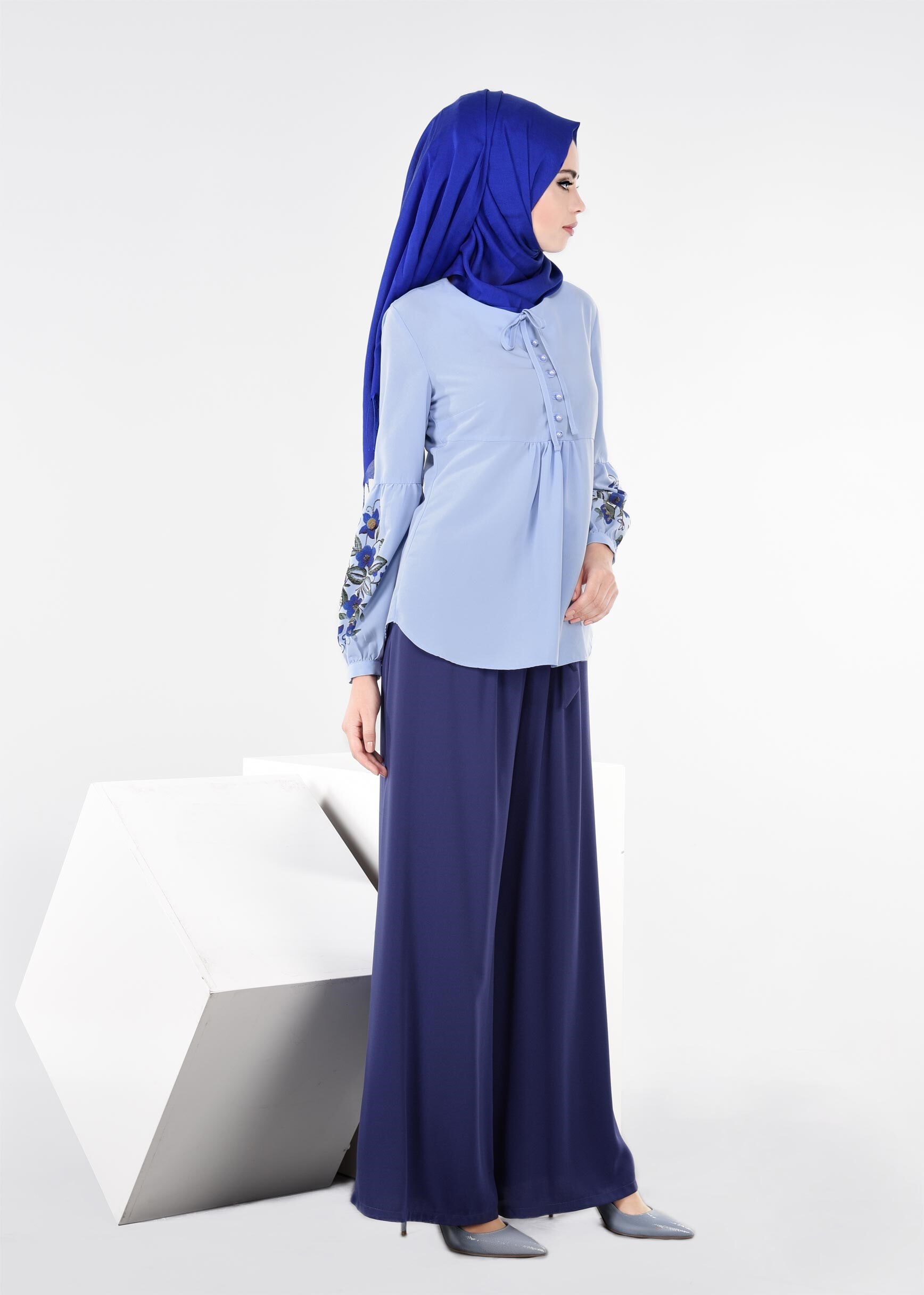 Tesettür giyim LACİVERT 7149 ALEYNA PANTOLON 38/48 TEK40