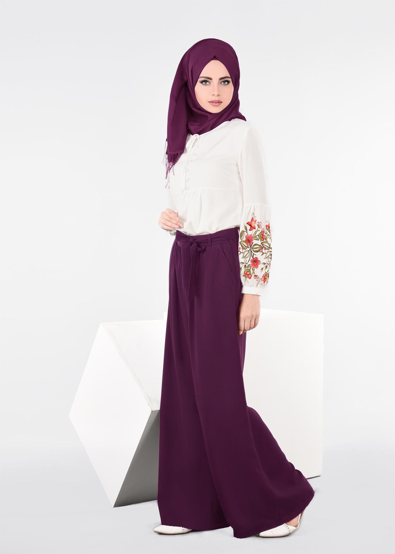 Tesettür giyim MOR 7149 ALEYNA PANTOLON 38/48 TEK40